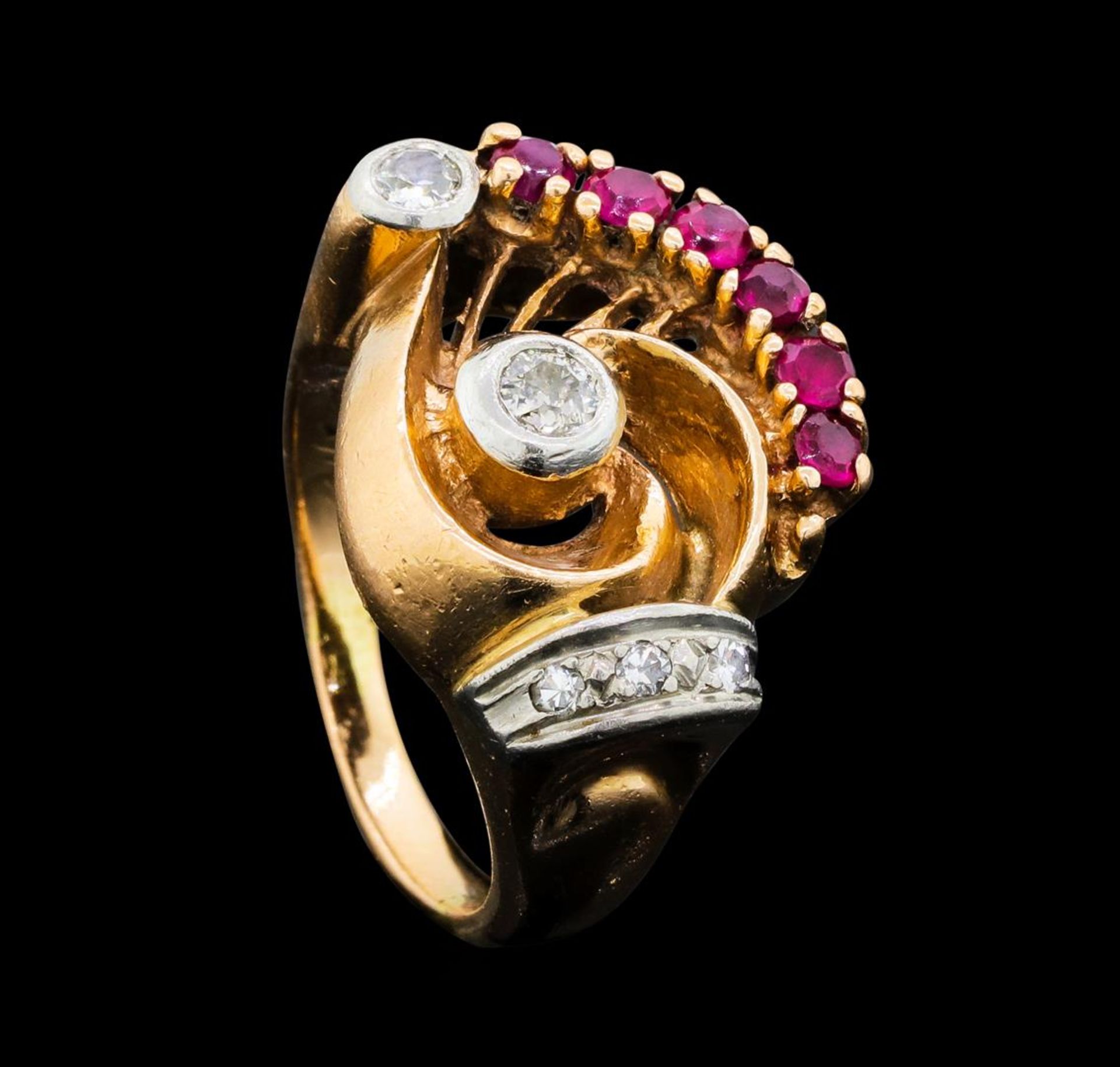 0.40 ctw Ruby and Diamond Ring - 14KT Rose and White Gold - Image 4 of 4