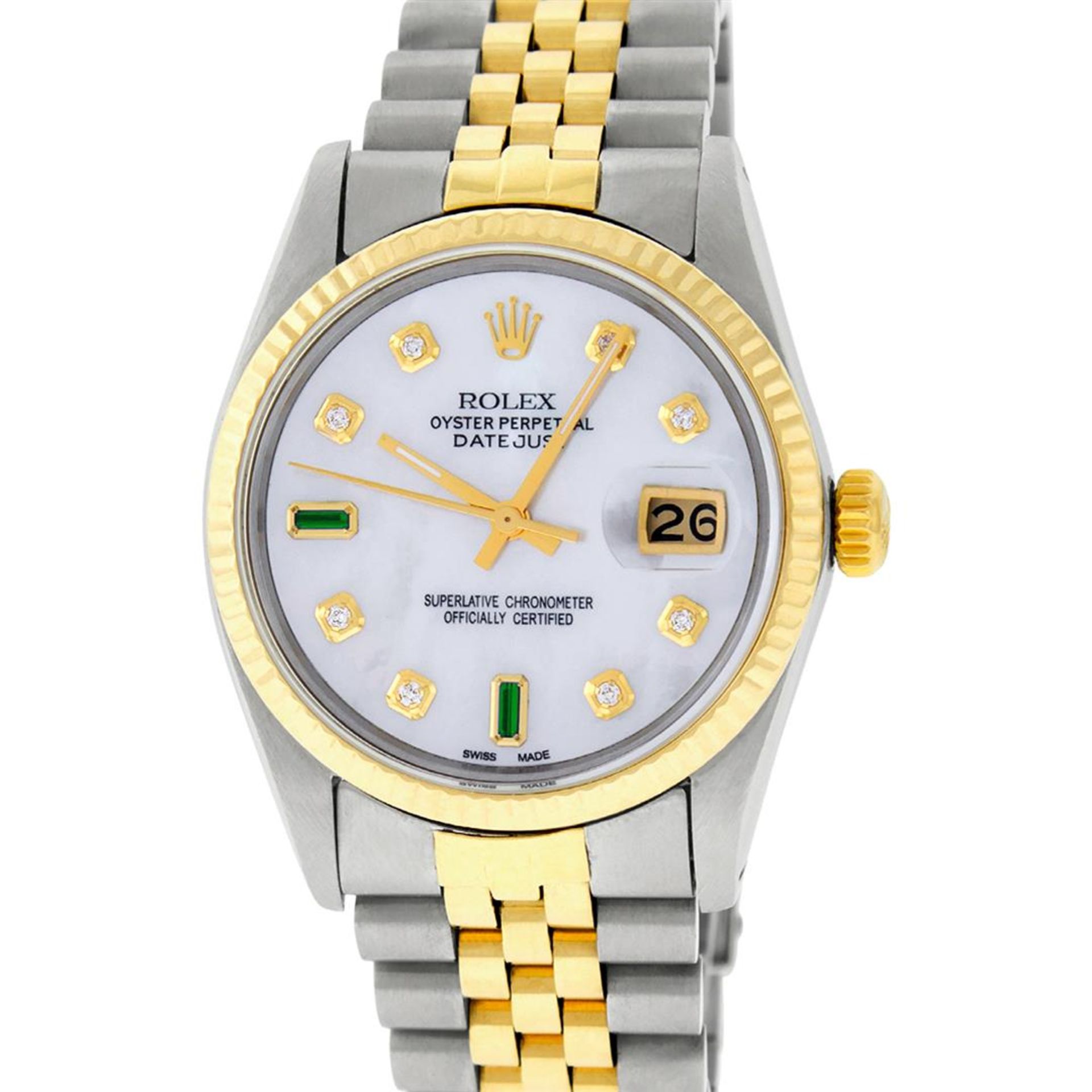 Rolex Mens 2 Tone Mother Of Pearl Diamond 36MM Datejust Wristwatch - Image 2 of 9