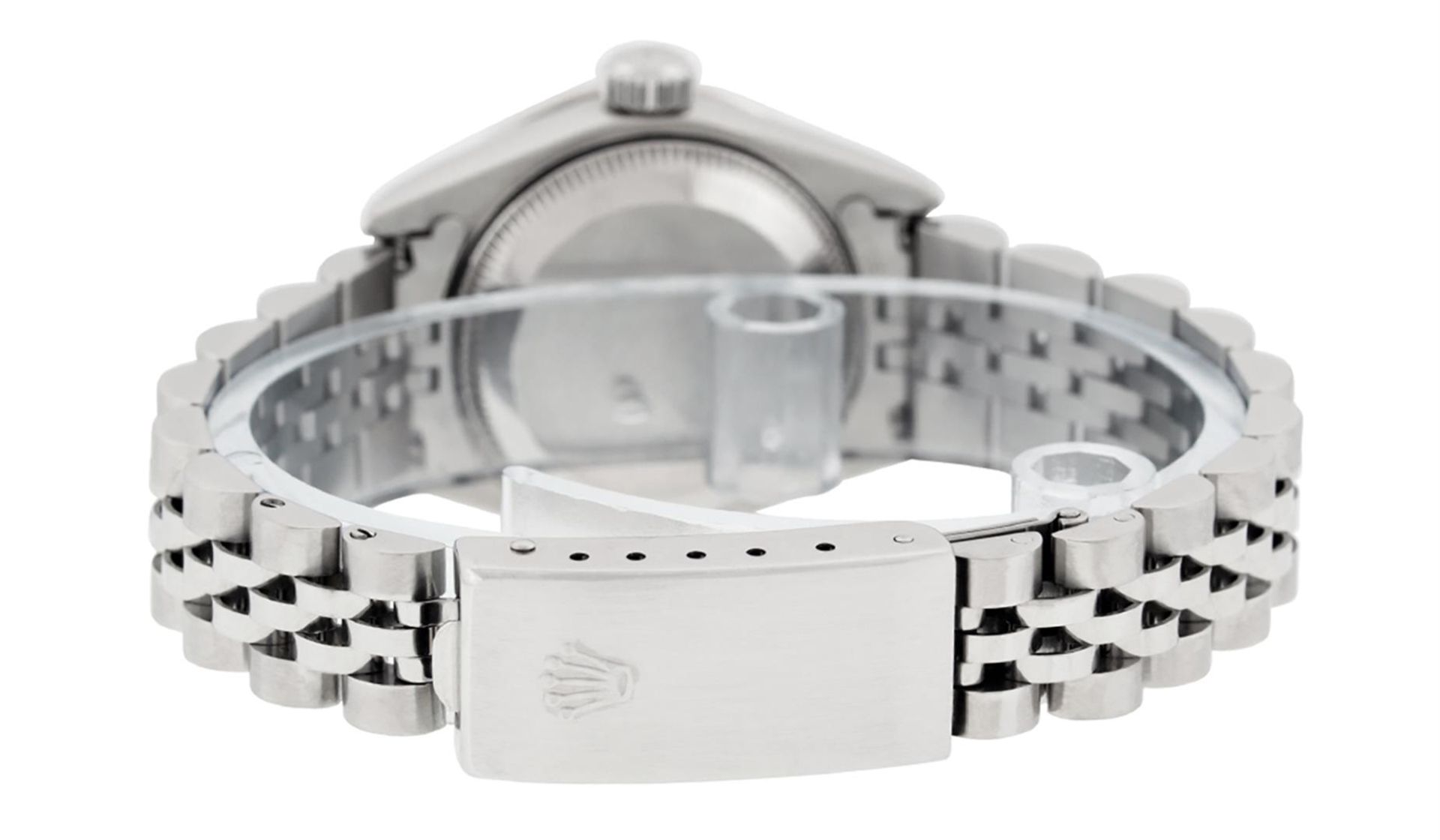 Rolex Ladies Stainless Steel Quickset Pink Diamond & Ruby Wristwatch 26MM - Image 6 of 7