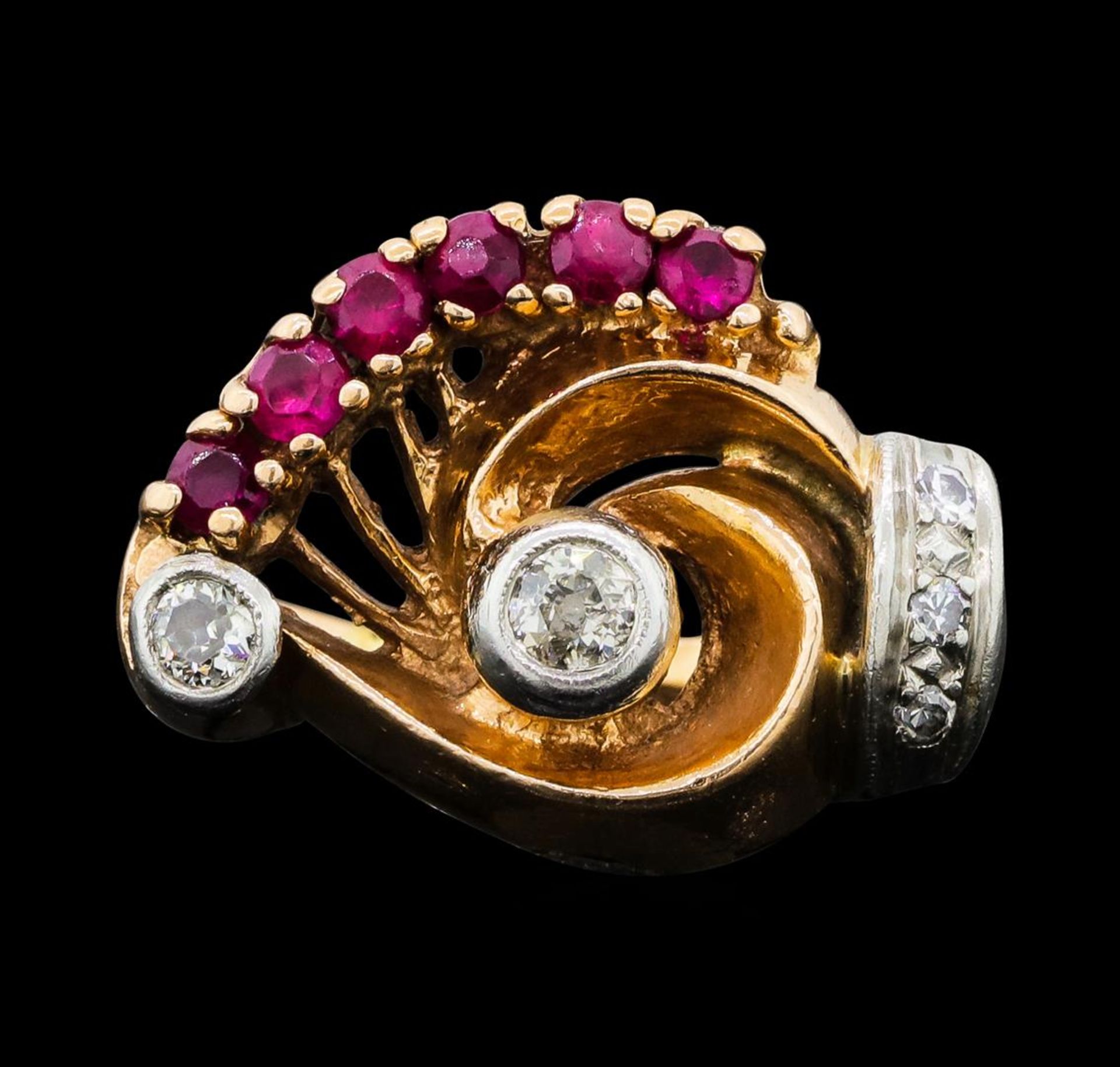 0.40 ctw Ruby and Diamond Ring - 14KT Rose and White Gold - Image 2 of 4