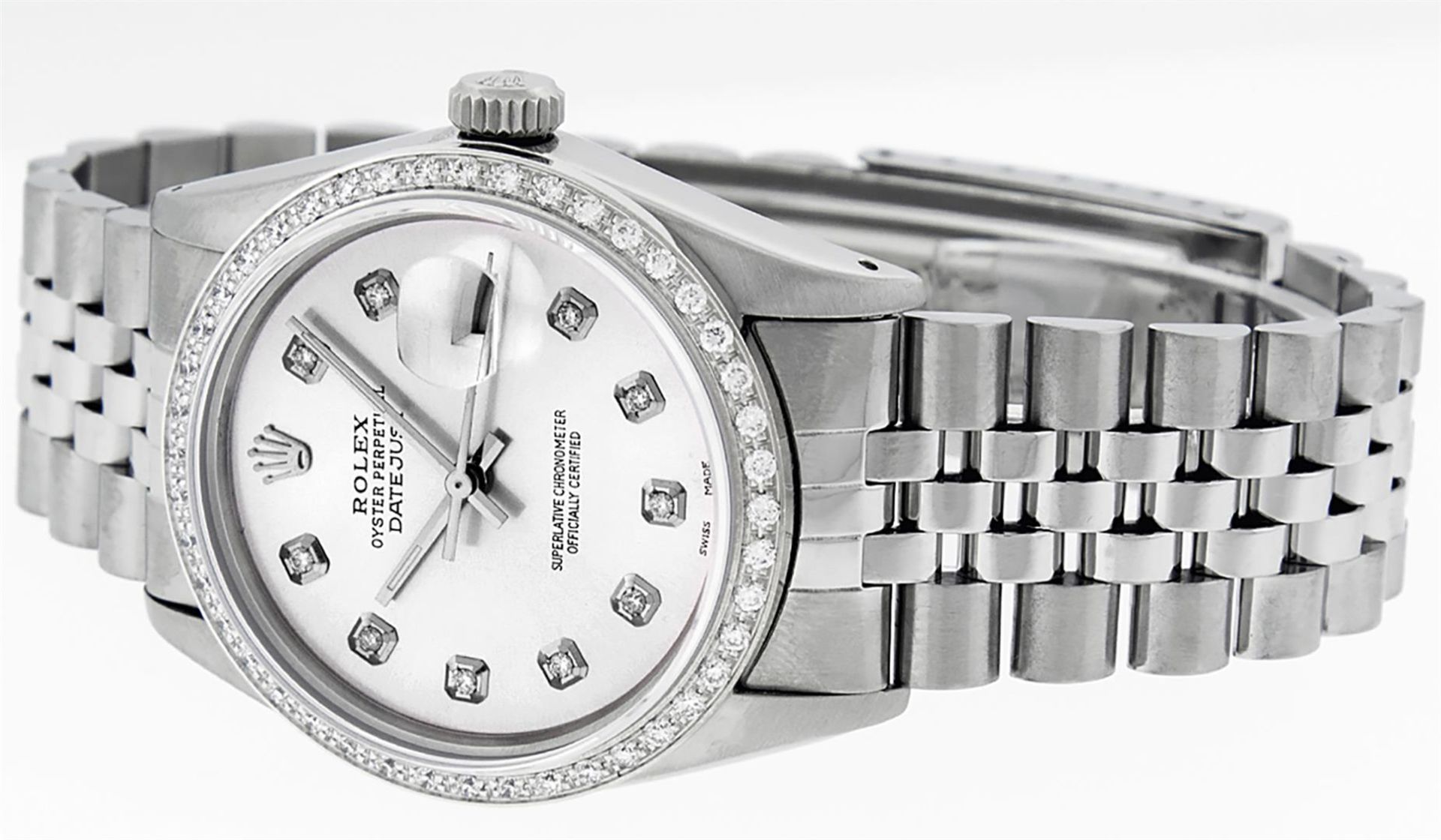 Rolex Mens Datejust 36 Stainless Steel Silver Diamond Oyster Datejust Wristwatch - Image 9 of 9