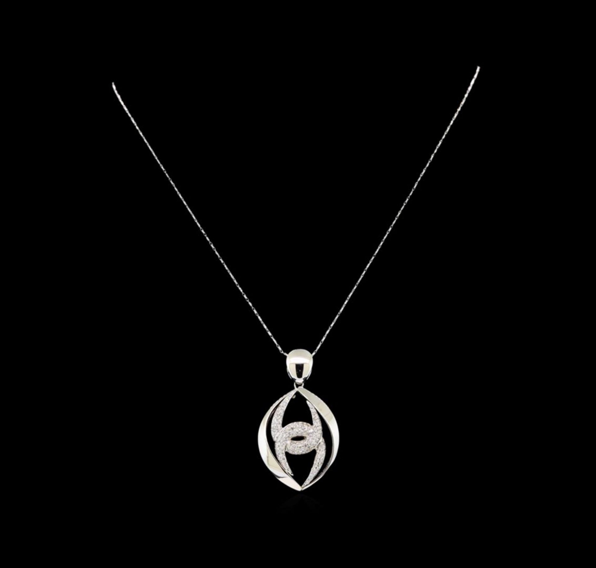 14KT White Gold 1.40 ctw Diamond Pendant With Chain - Image 2 of 3