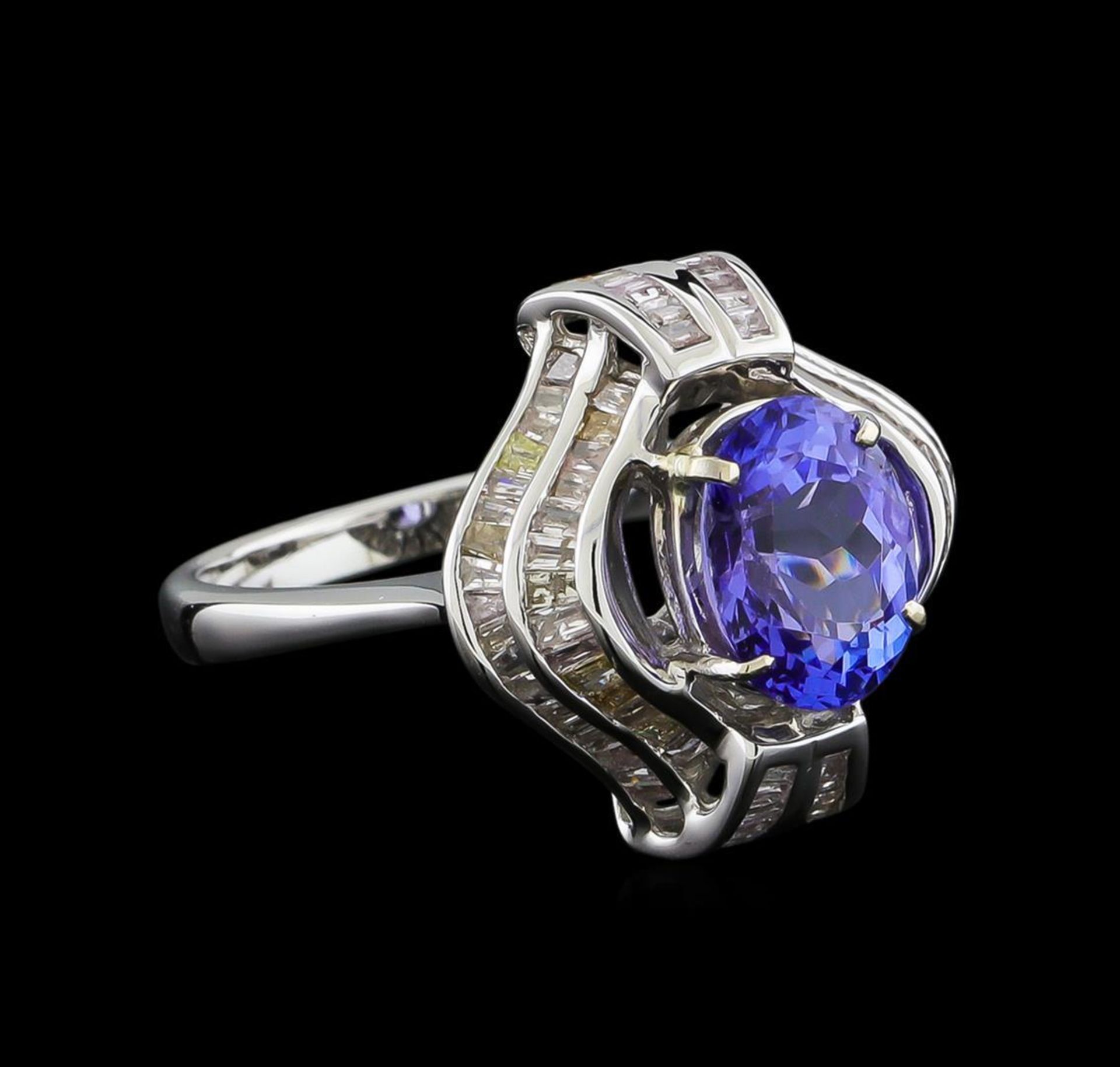 2.73ct Tanzanite and Diamond Ring - 18KT White Gold