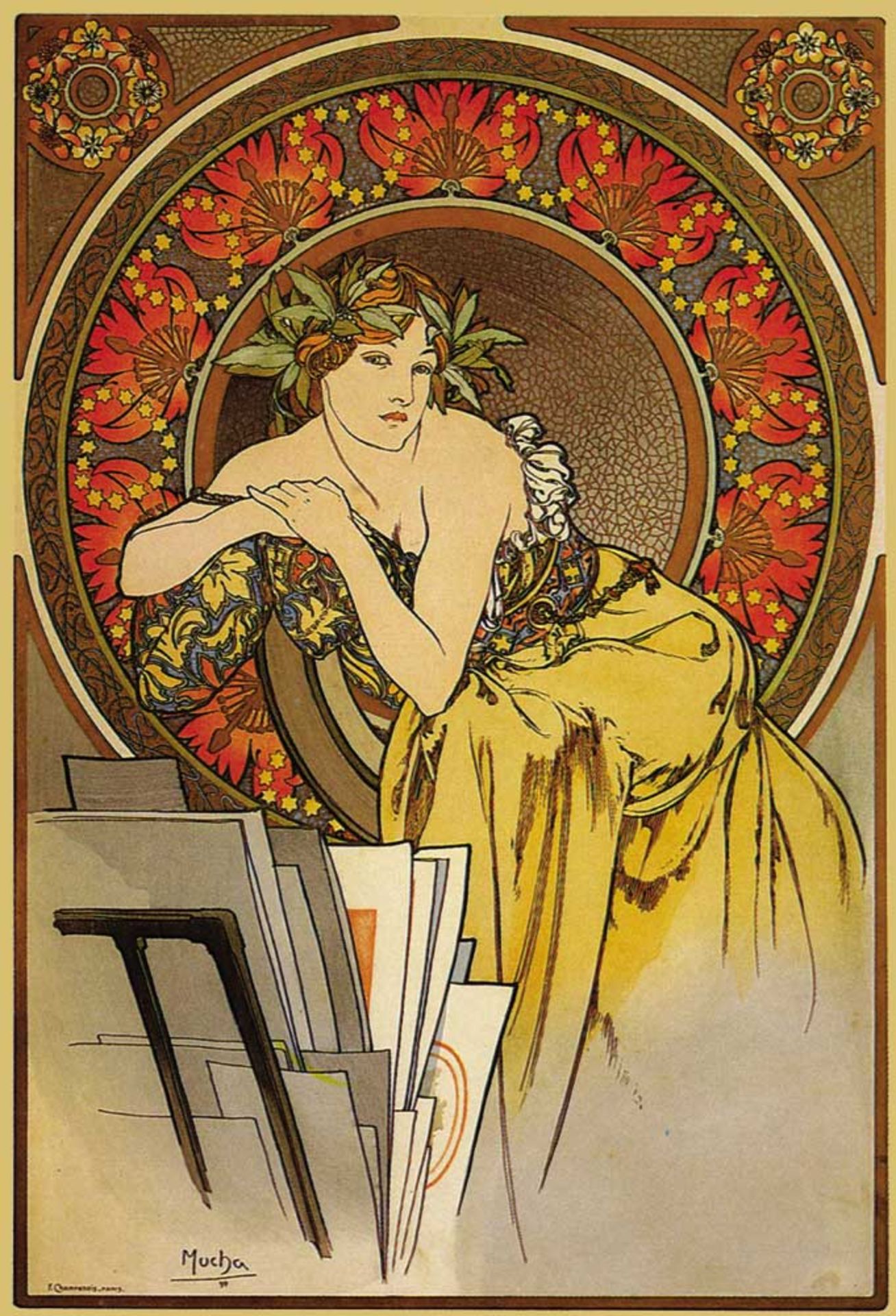 Alphonse Mucha - Girl With Easel