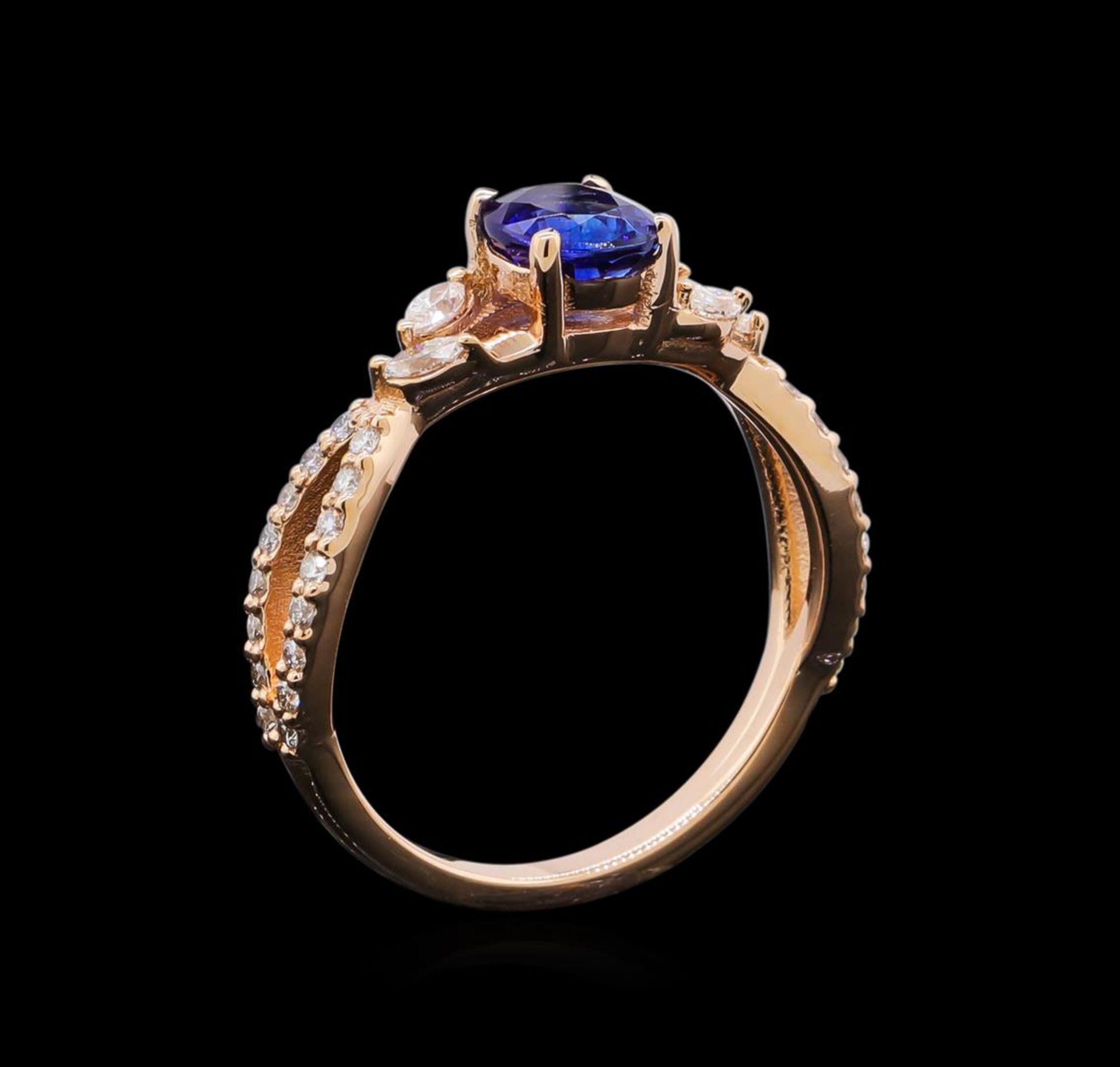 0.71 ctw Sapphire and Diamond Ring - 14KT Rose Gold - Image 4 of 4