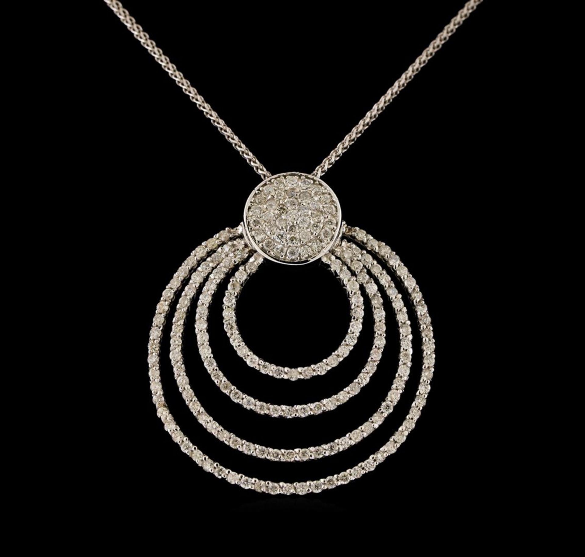 14KT White Gold 0.90 ctw Diamond Pendant With Chain