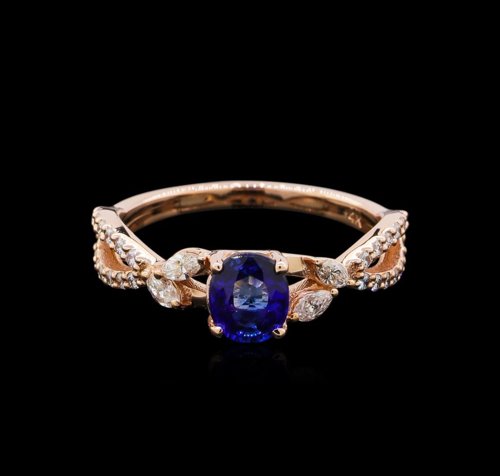 0.71 ctw Sapphire and Diamond Ring - 14KT Rose Gold - Image 2 of 4