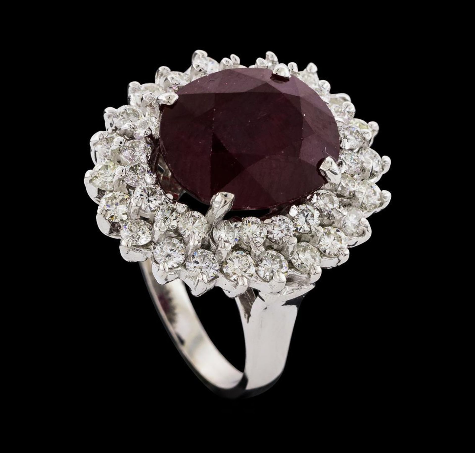 9.62 ctw Ruby and Diamond Ring - 14KT White Gold - Image 4 of 5