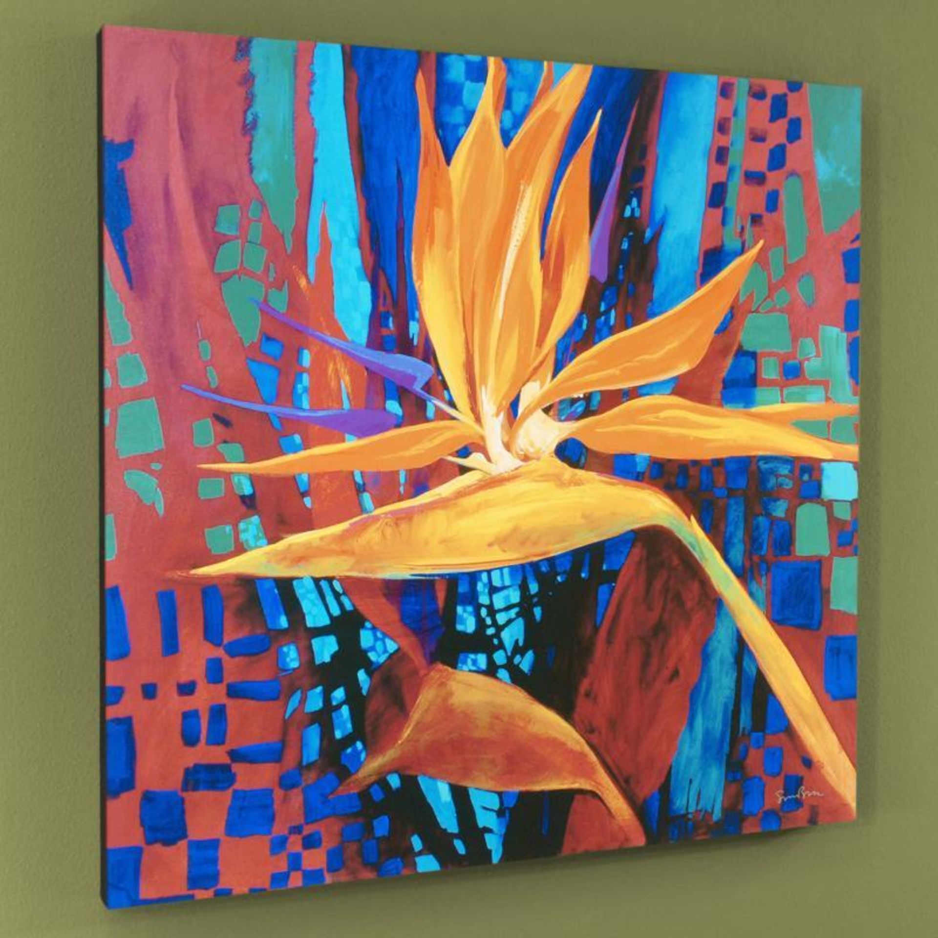 "Bird of Paradise" Limited Edition Giclee on Canvas by Simon Bull, Numbered and - Image 2 of 2