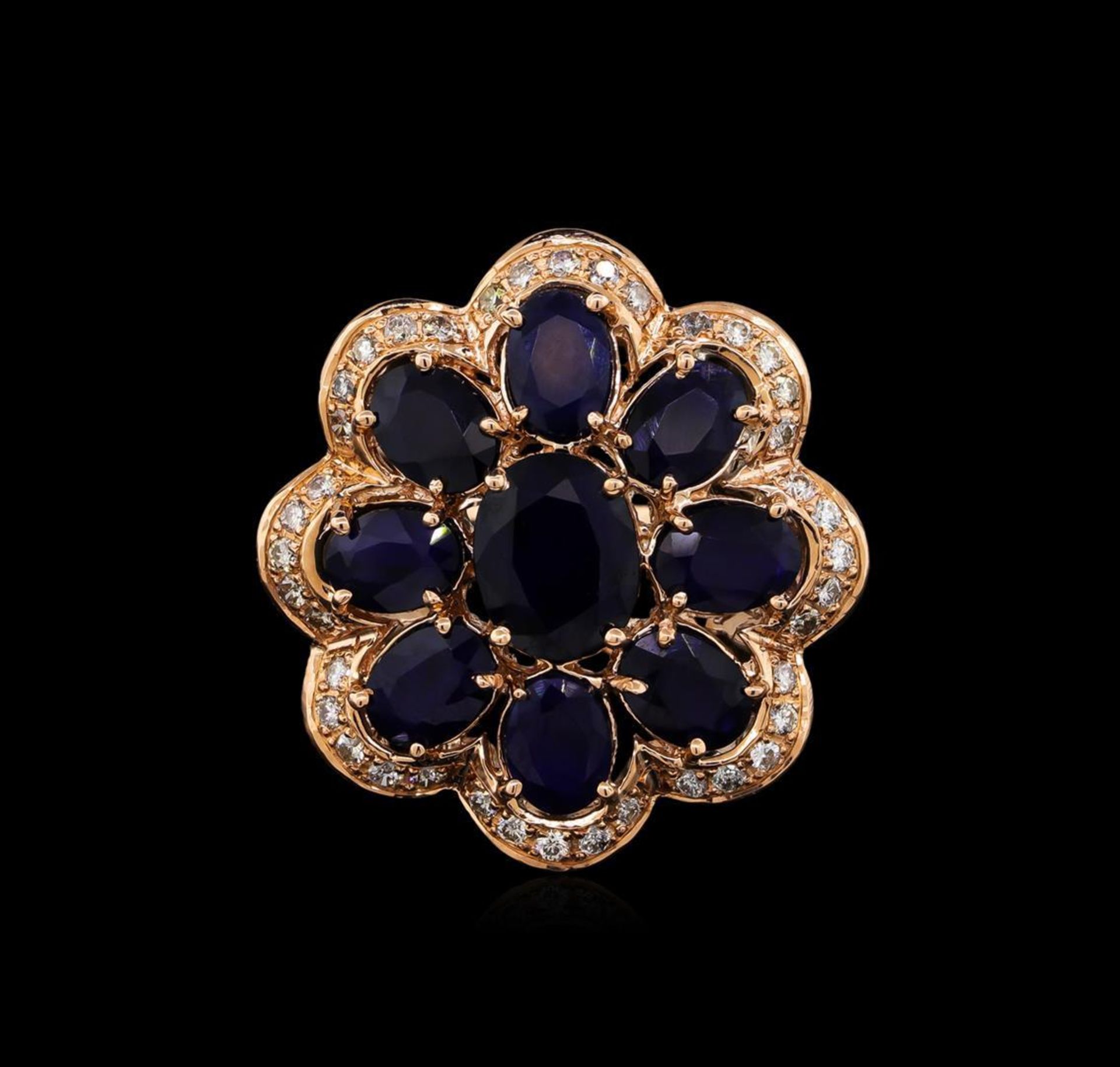14KT Rose Gold 10.37 ctw Sapphire Ring - Image 2 of 5