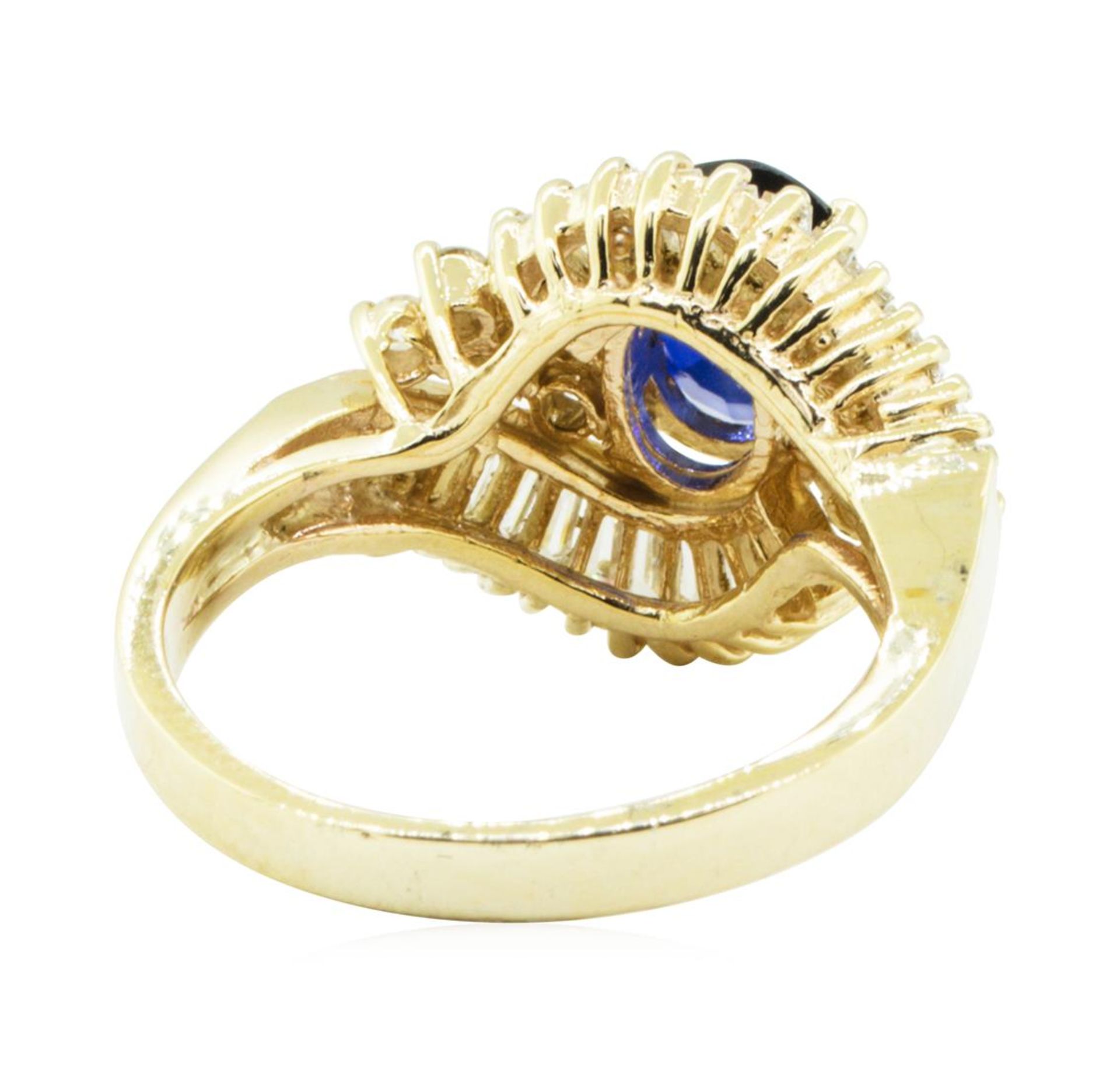 2.19 ctw Oval Brilliant Blue Sapphire And Diamond Ring - 14KT Yellow Gold - Image 3 of 5