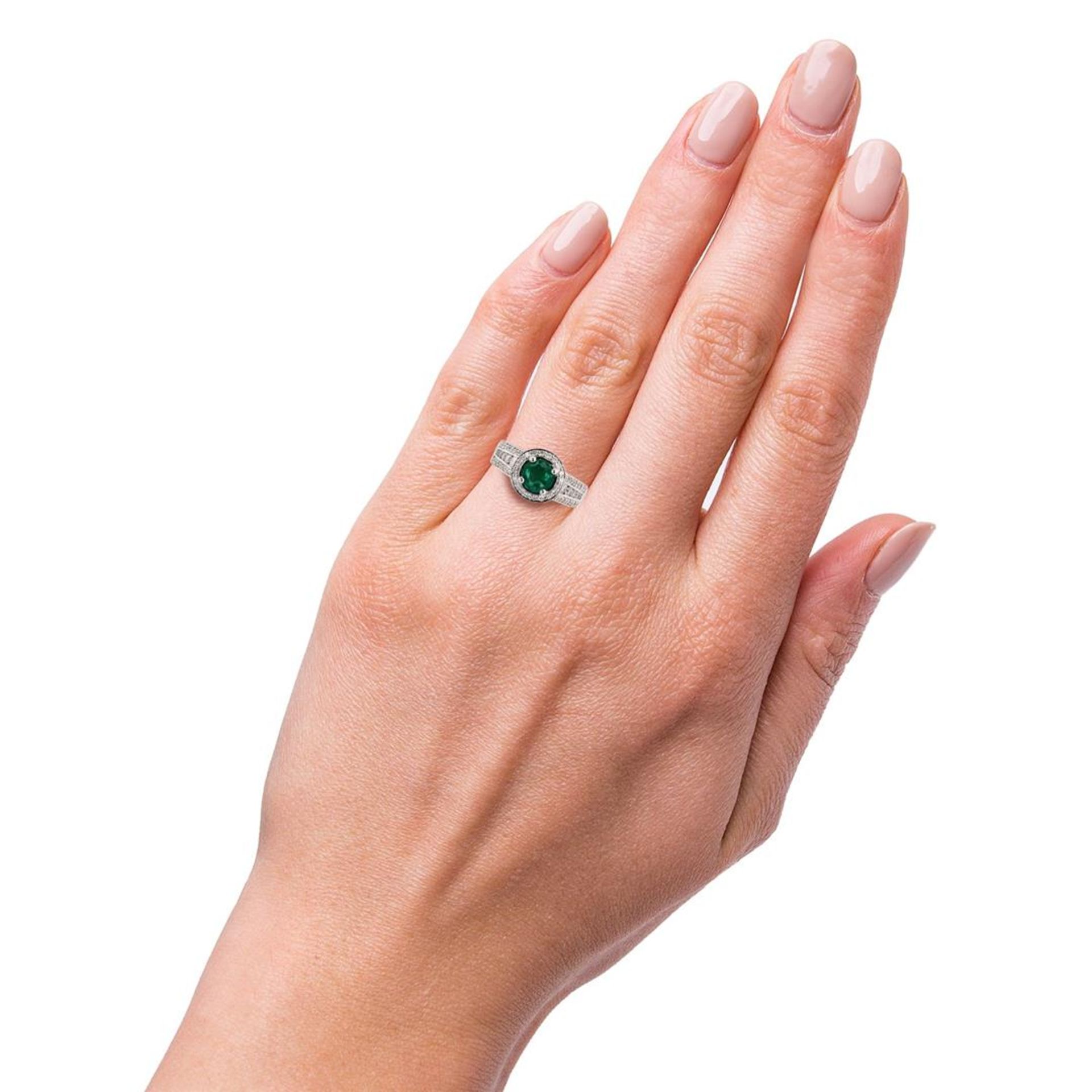 0.95ct Emerald and 1.13ctw Diamond 14K White Gold Ring - Image 3 of 4