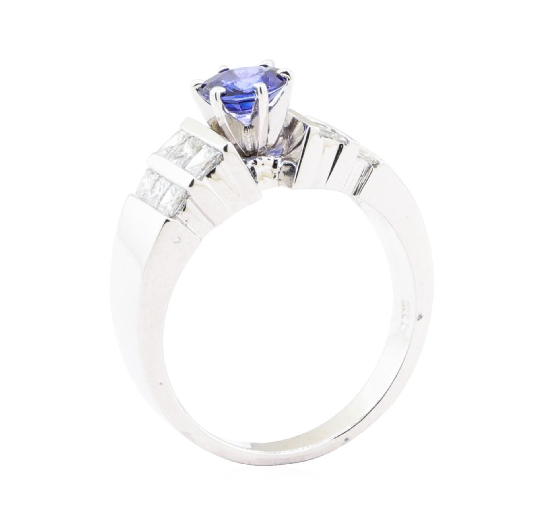 1.12 ctw Sapphire And Diamond Ring - 14KT White Gold - Image 4 of 5