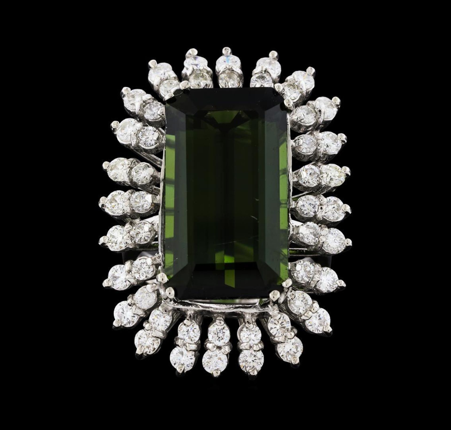 16.67 ctw Tourmaline and Diamond Ring - 14KT White Gold - Image 2 of 5