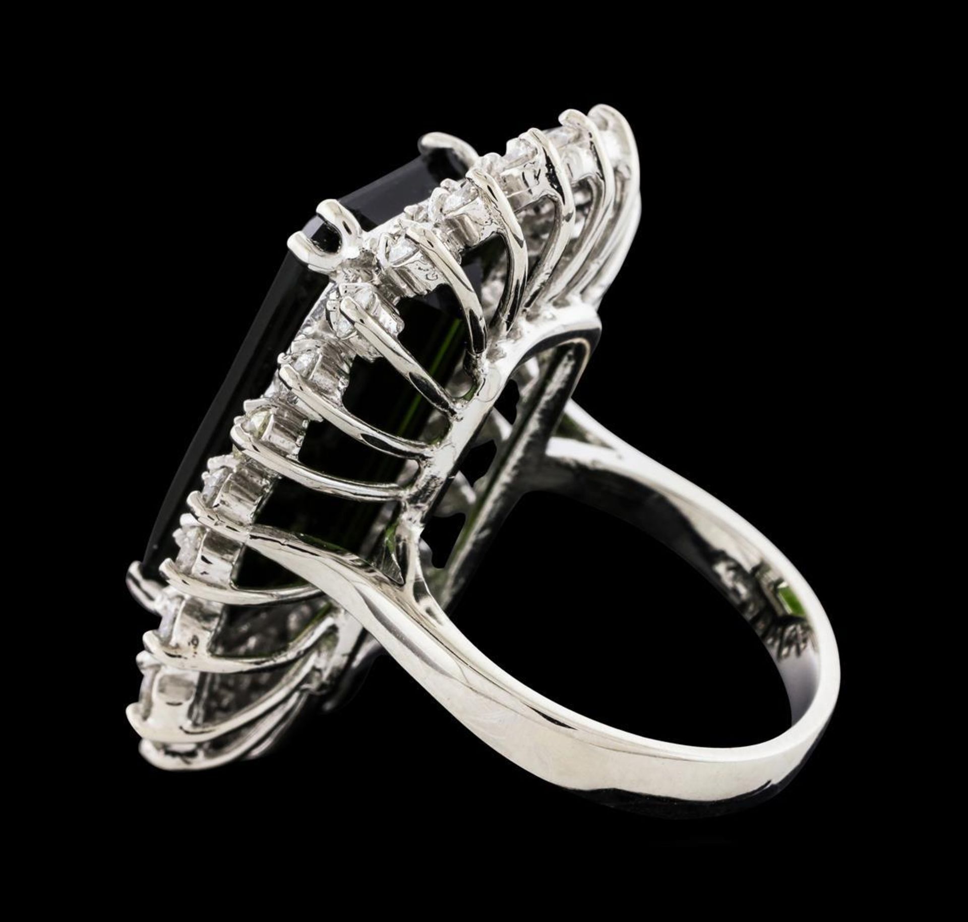 16.67 ctw Tourmaline and Diamond Ring - 14KT White Gold - Image 3 of 5