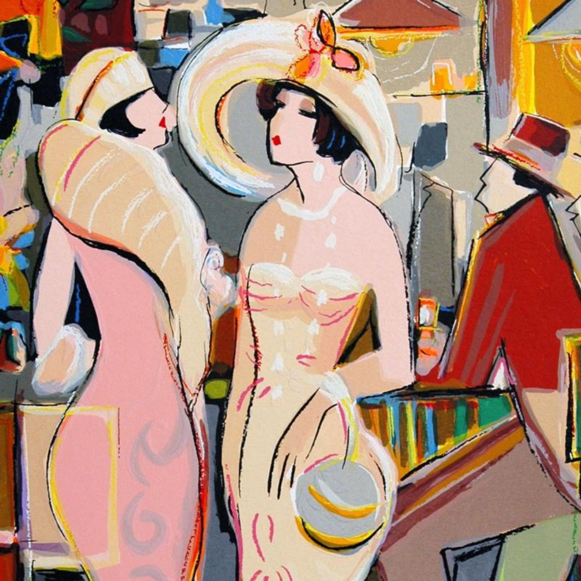 Isaac Maimon, "Dames Elegantes" Limited Edition Serigraph, Numbered and Hand Sig - Image 2 of 2