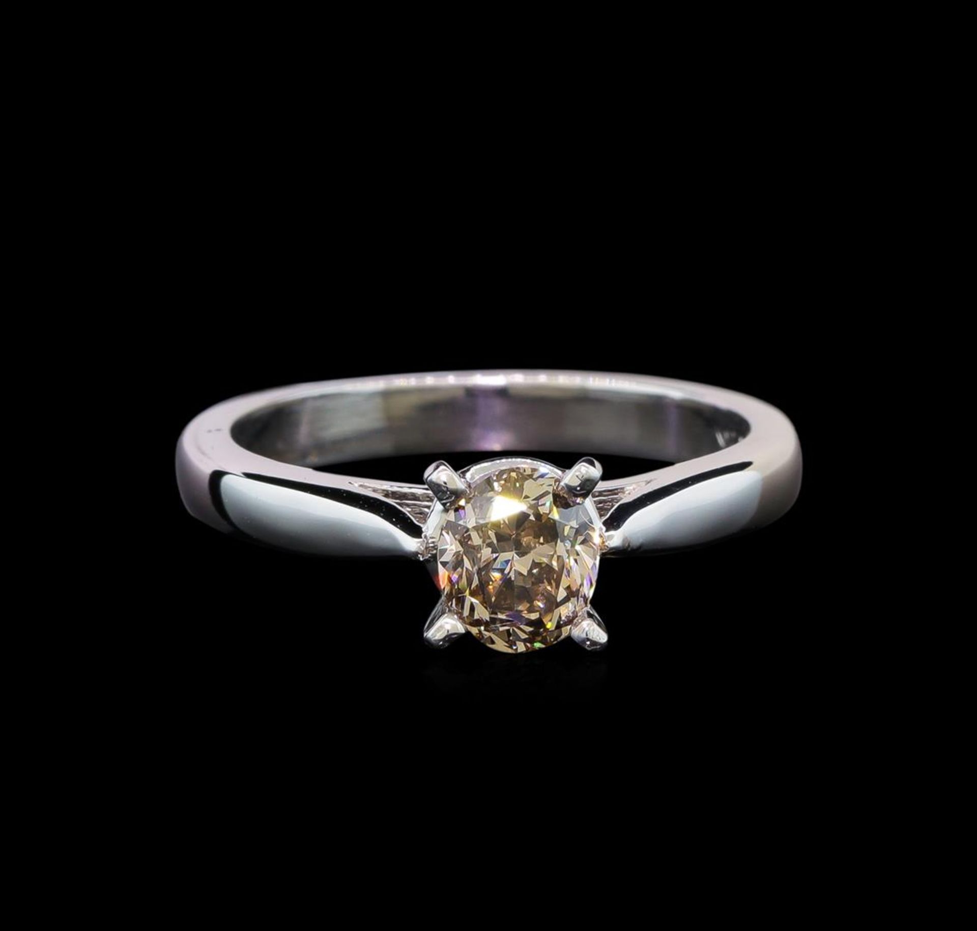 14KT White Gold 0.95 ctw Oval Cut Fancy Brown Diamond Solitaire Ring - Image 2 of 5