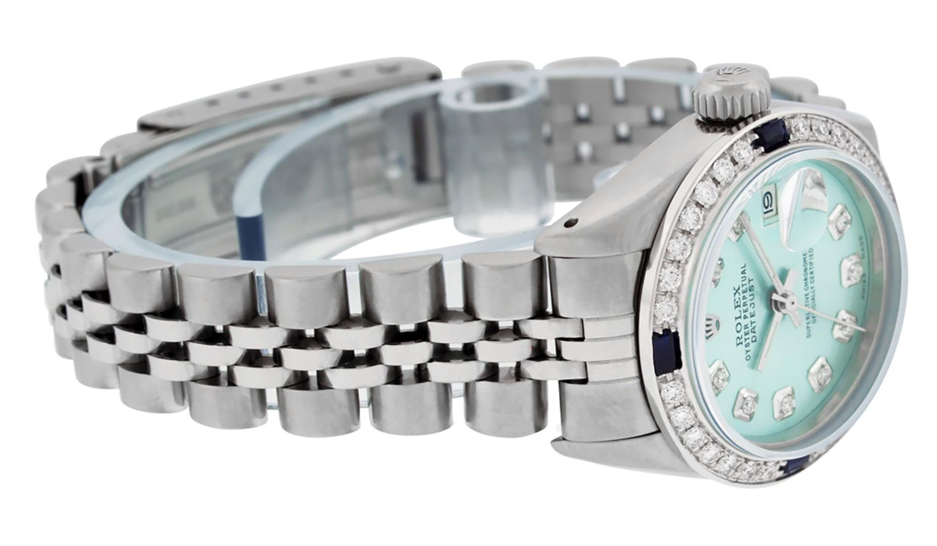 Rolex Ladies Stainless Steel Ice Blue Diamond 26MM Oyster Perpetaul Datejust - Image 3 of 7