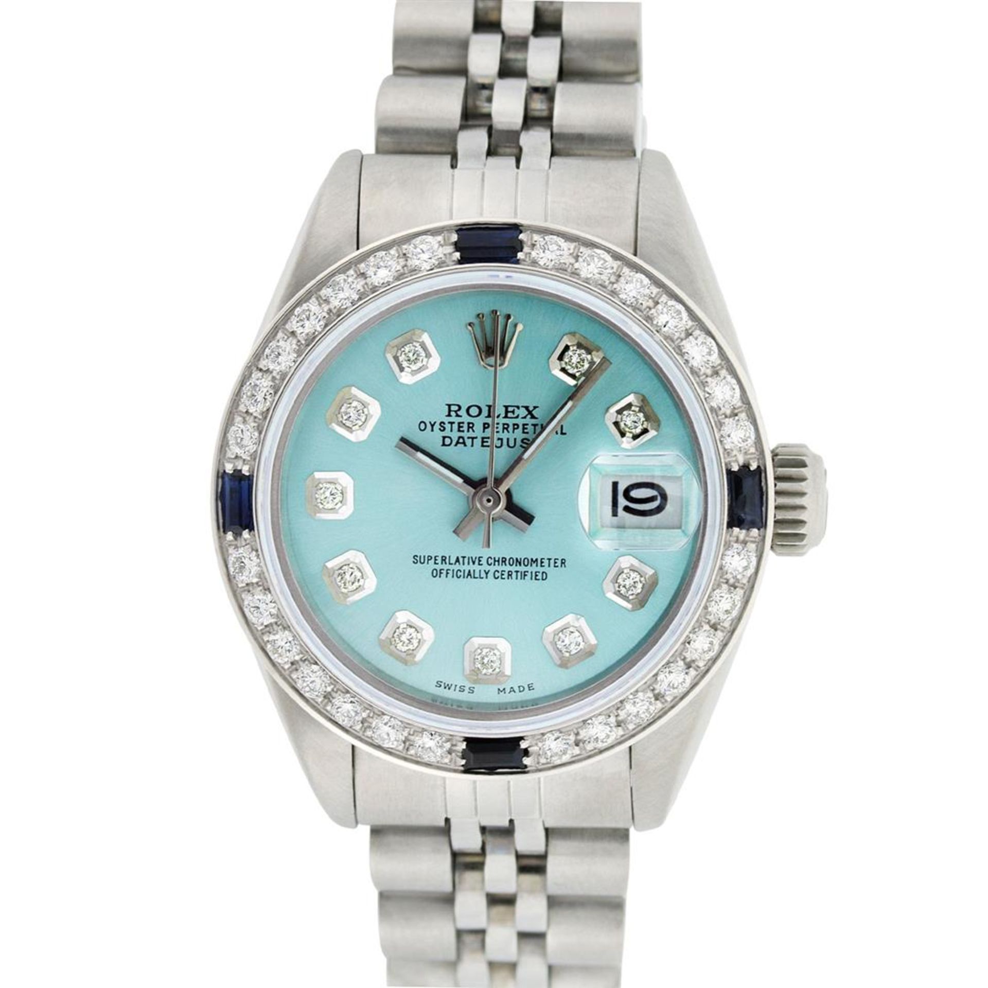 Rolex Ladies Stainless Steel Ice Blue Diamond 26MM Oyster Perpetaul Datejust - Image 2 of 7
