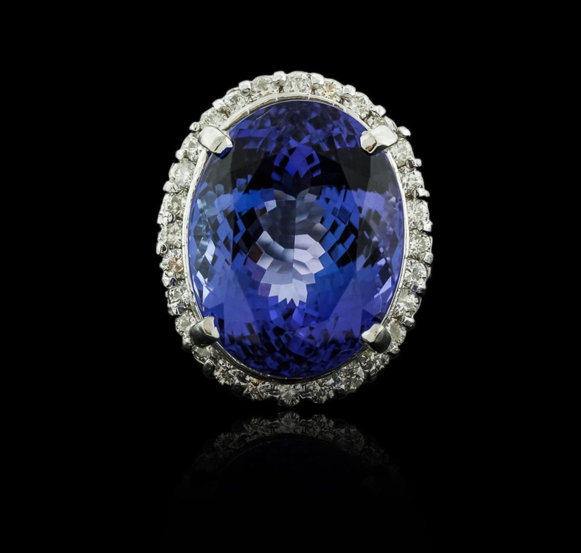 14KT White Gold 23.51 ctw Tanzanite and Diamond Ring