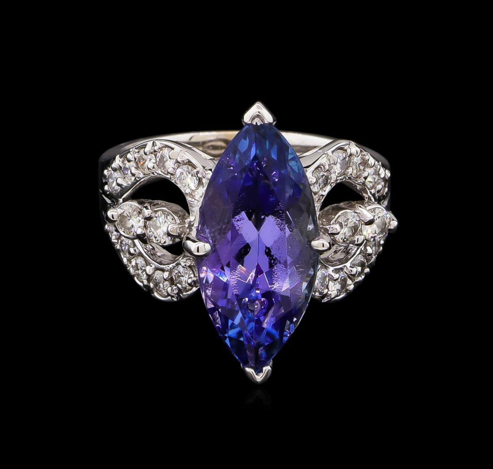 6.70 ctw Tanzanite and Diamond Ring - 14KT White Gold - Image 2 of 5