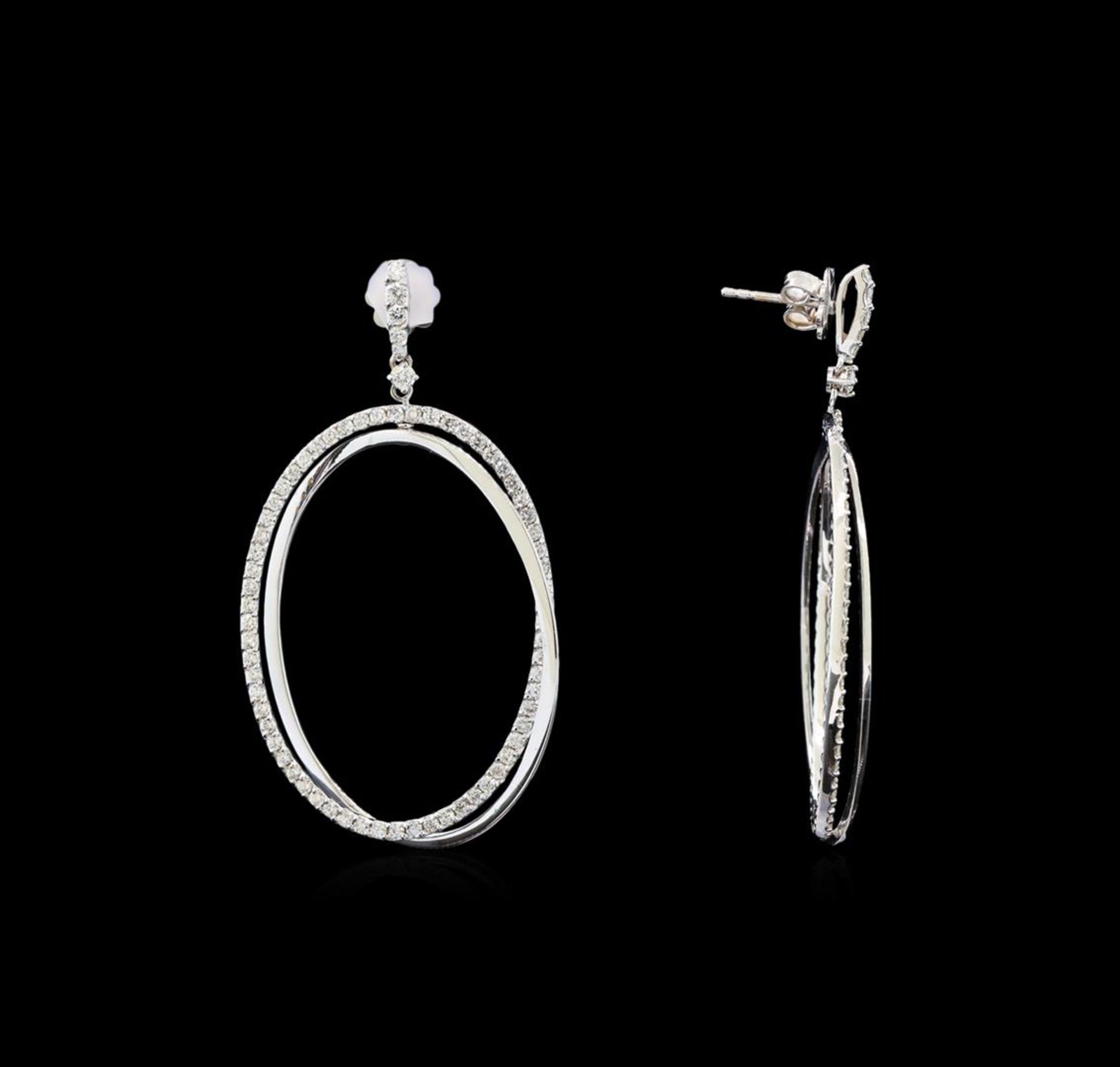 14KT White Gold 1.16 ctw Diamond Earrings - Image 2 of 3