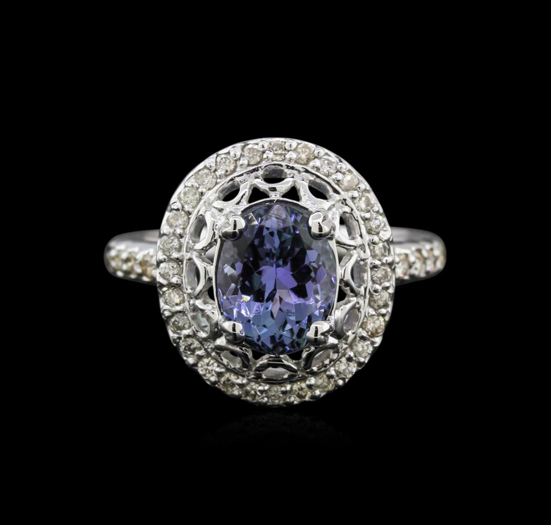 14KT White Gold 2.56 ctw Tanzanite and Diamond Ring - Image 2 of 4