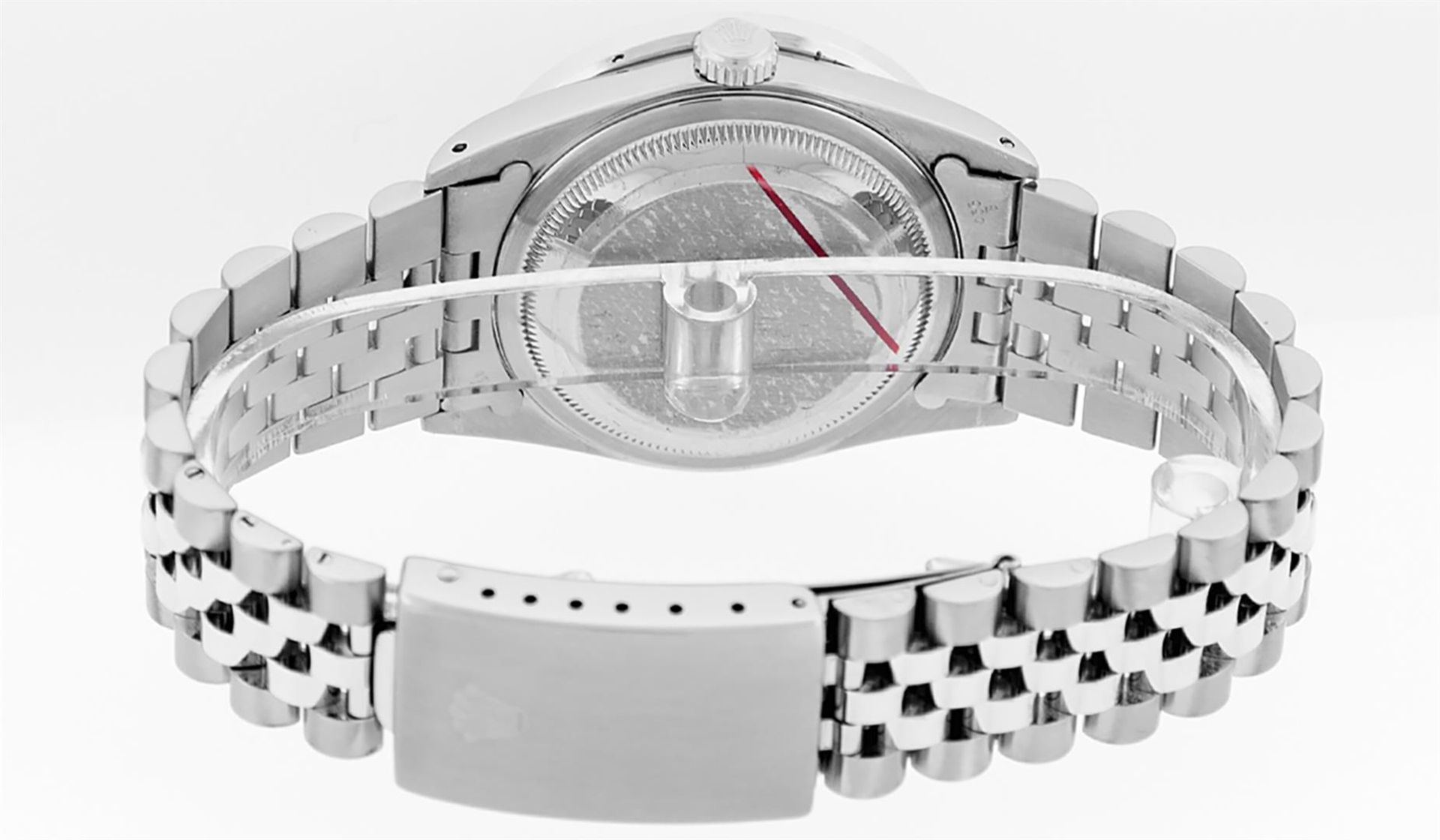 Rolex Mens Stainless Steel Blue Vignette Roman 3ctw Diamond Datejust Wristwatch - Image 7 of 9
