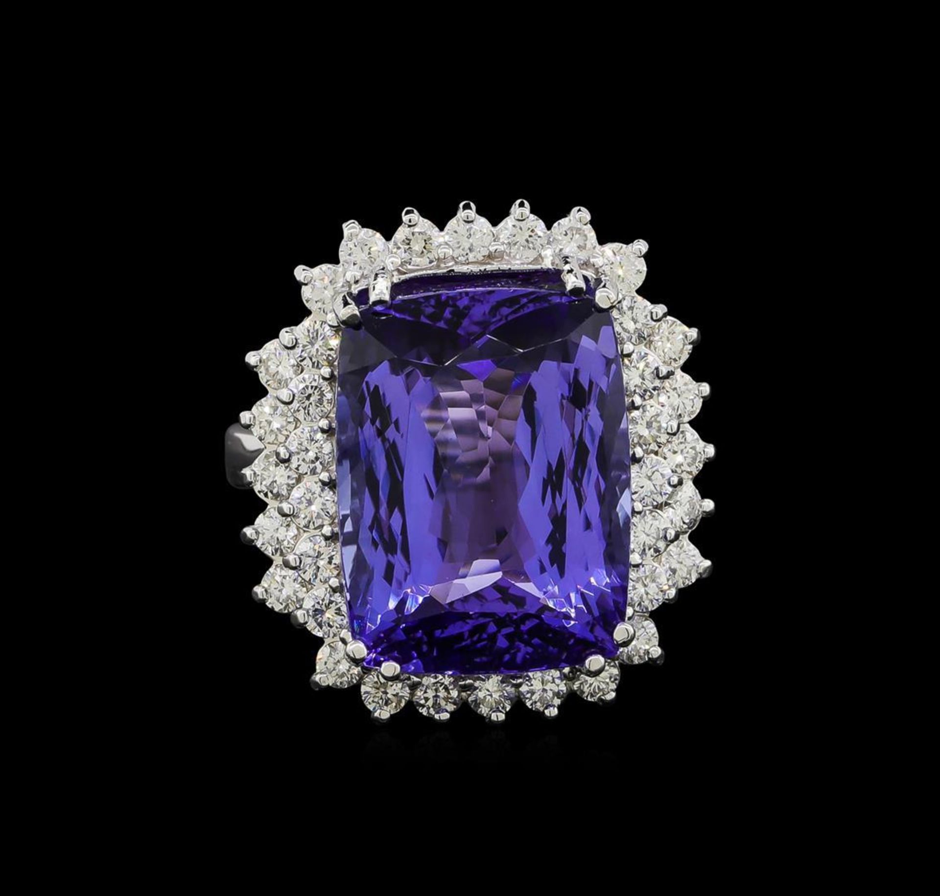 15.75 ctw Tanzanite and Diamond Ring - 14KT White Gold - Image 2 of 5