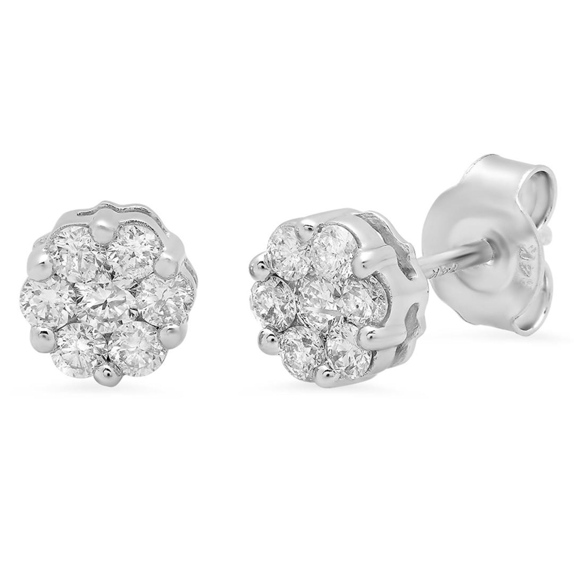 14k Gold 0.49CTW Diamond Earrings, (SI1/H-I)