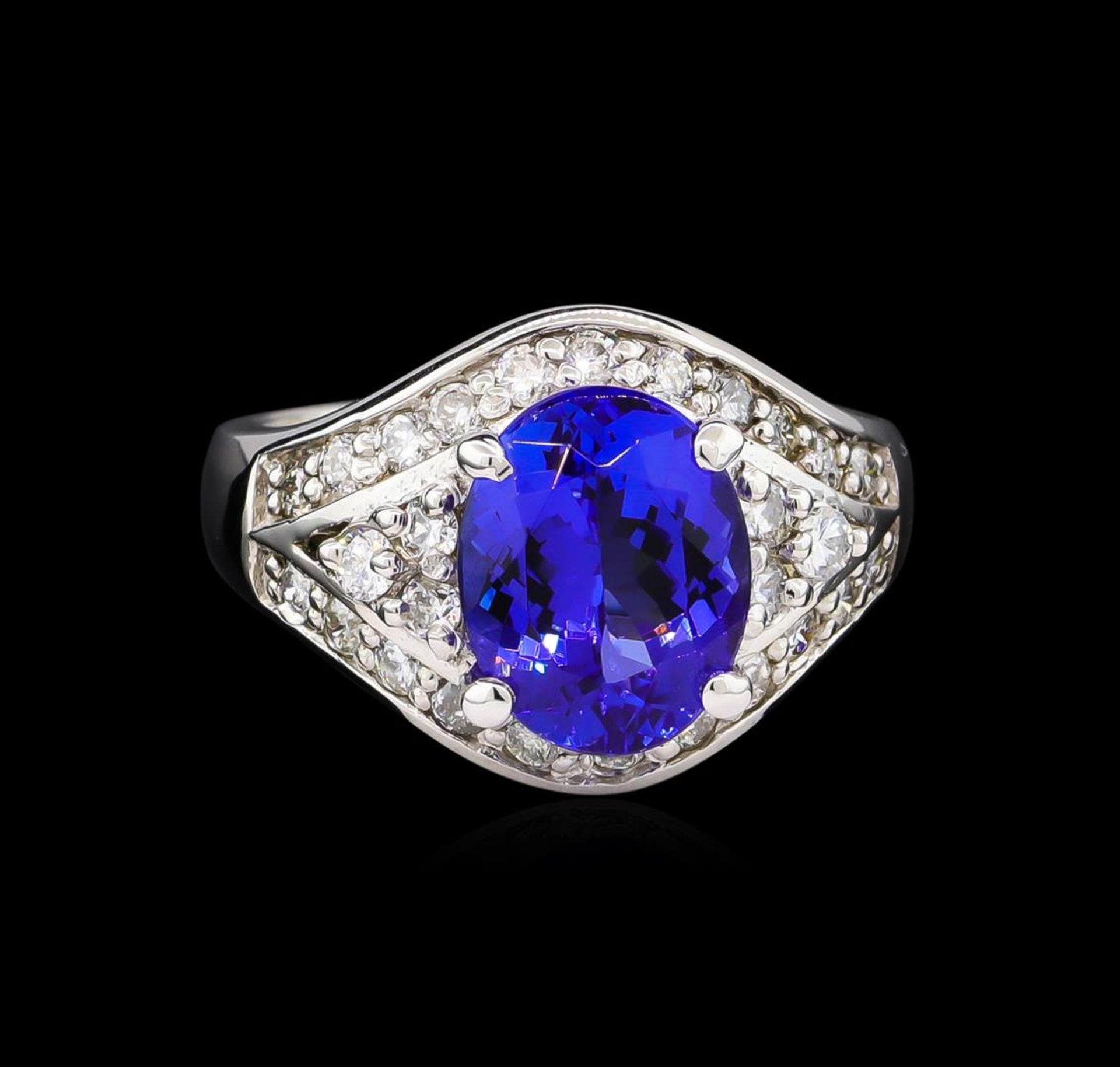 14KT White Gold 3.28 ctw Tanzanite and Diamond Ring - Image 2 of 5