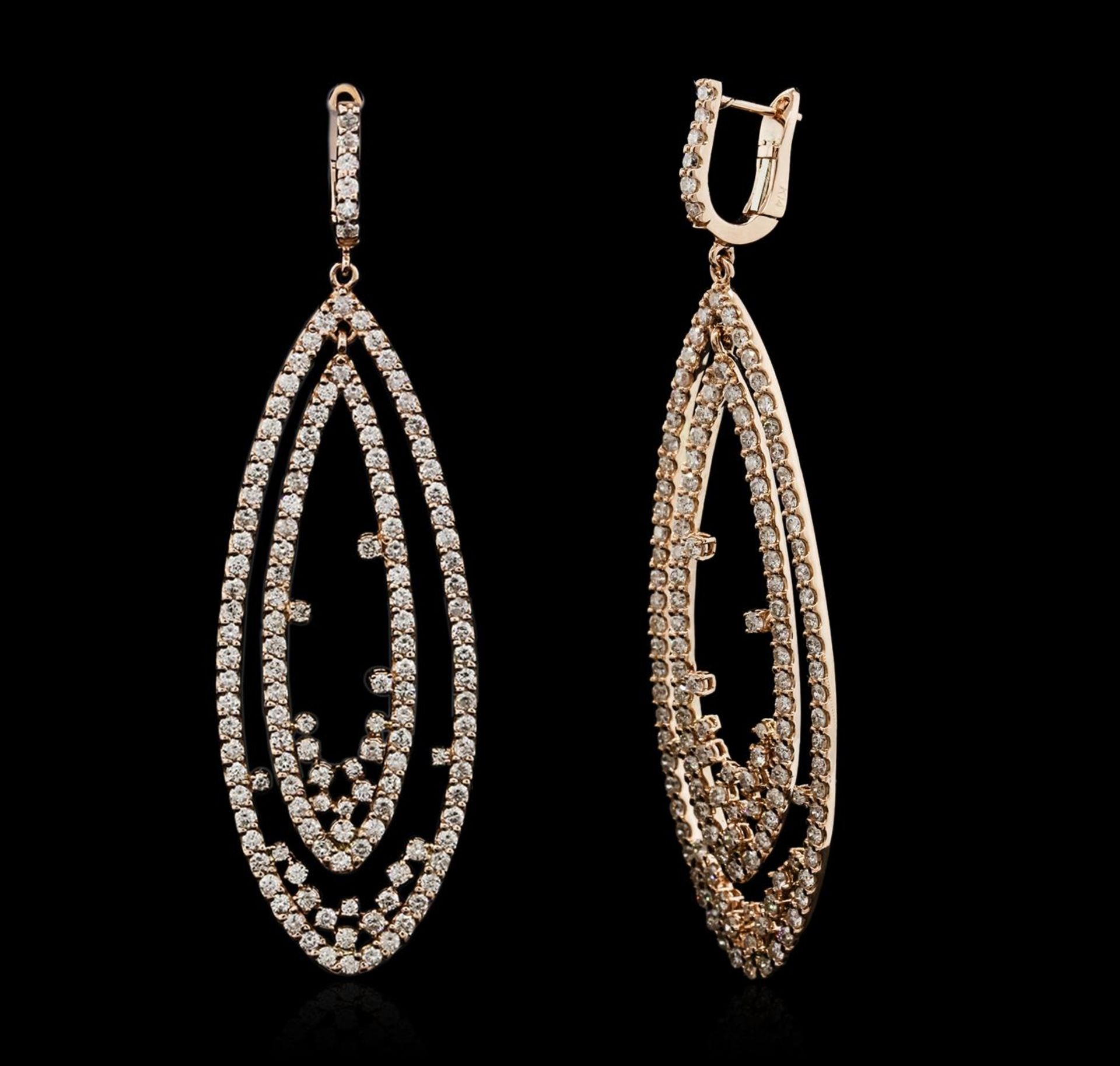 14KT Rose Gold 3.75 ctw Diamond Earrings - Image 2 of 3