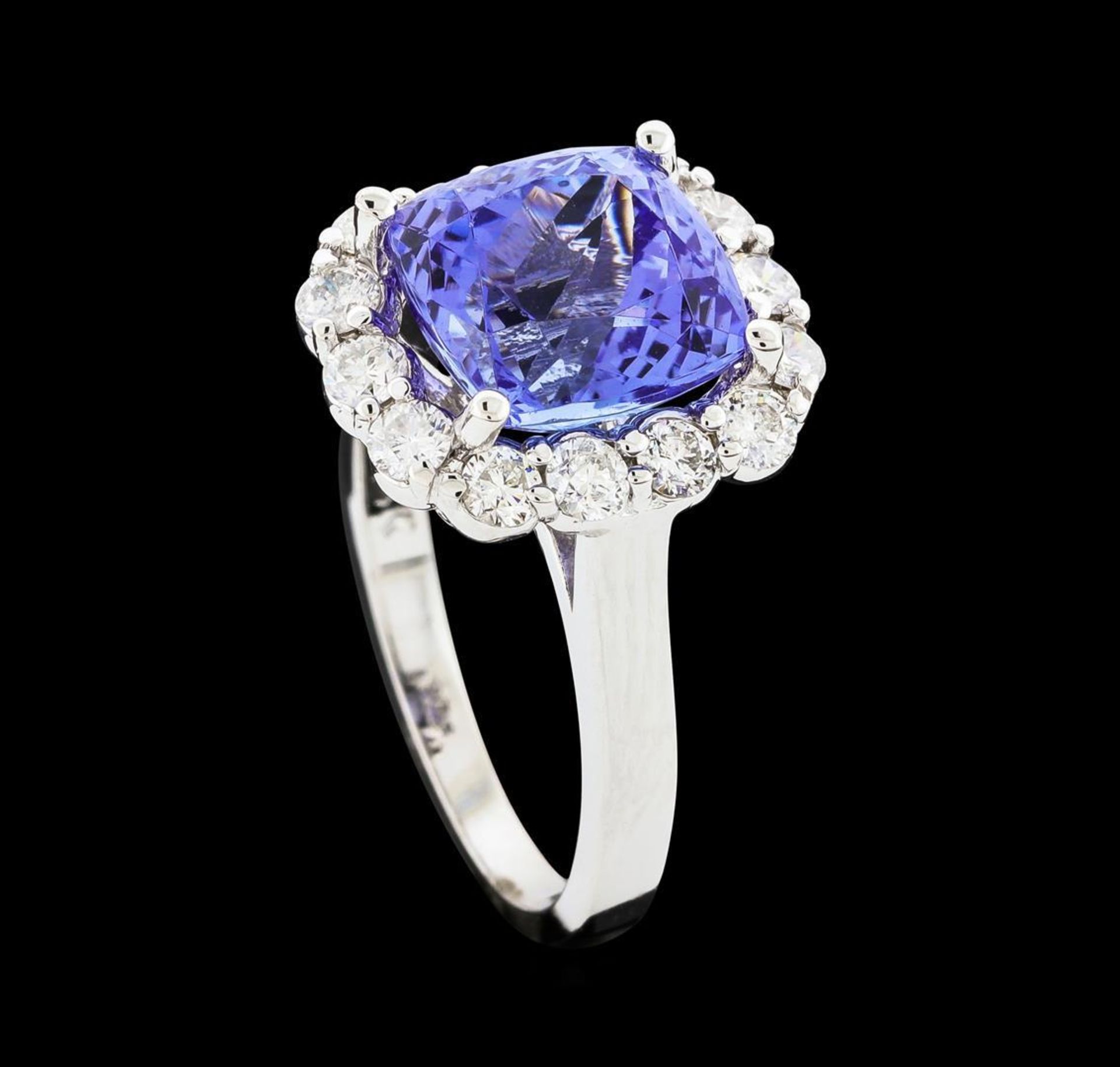 4.96 ctw Tanzanite and Diamond Ring - 14KT White Gold - Image 4 of 5