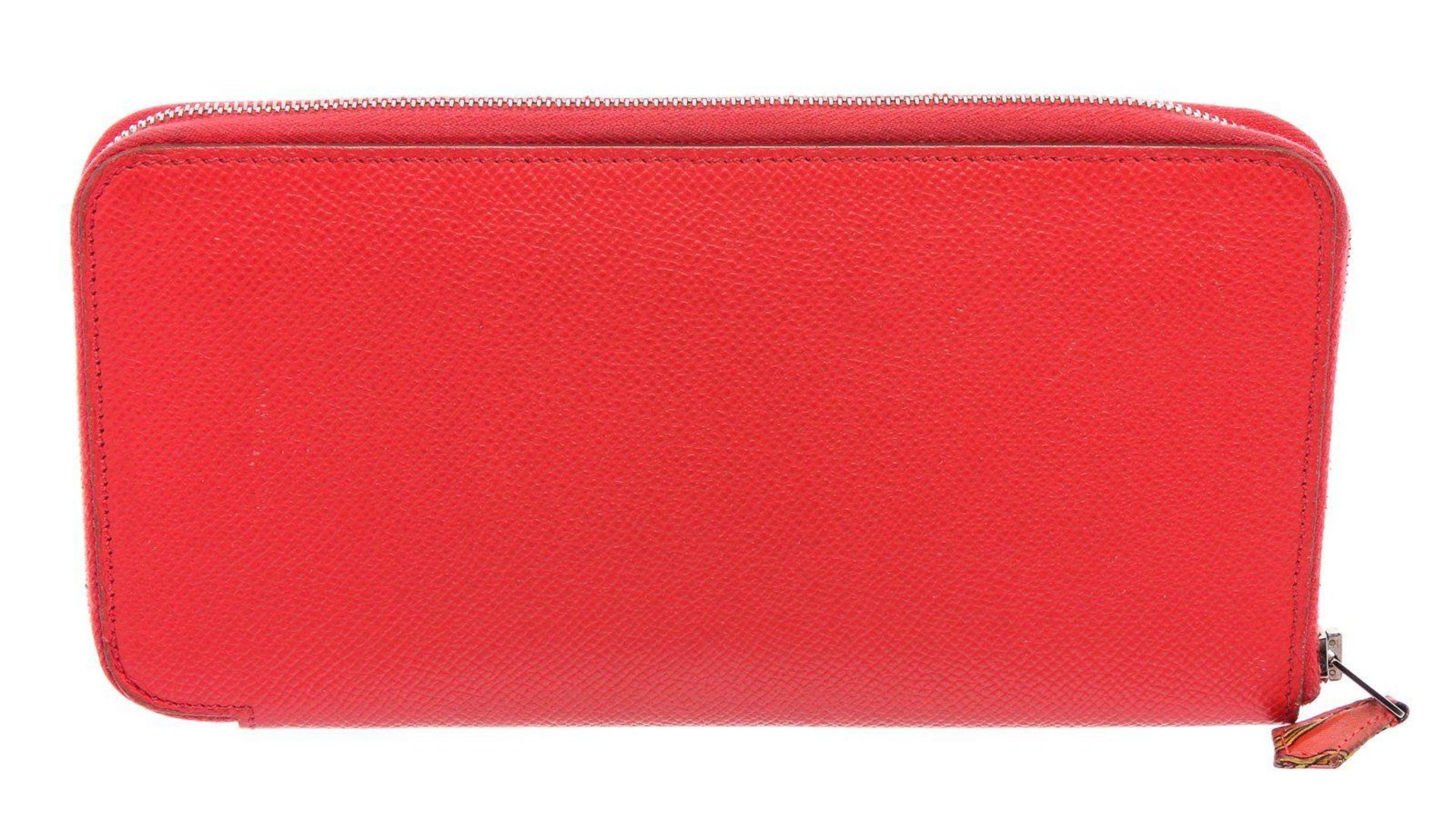 Hermes Orange Epsom Leather Silk'In Classic Wallet