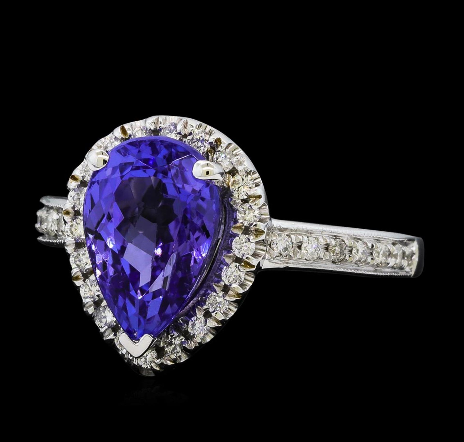 3.50ct Tanzanite and Diamond Ring - 14KT White Gold