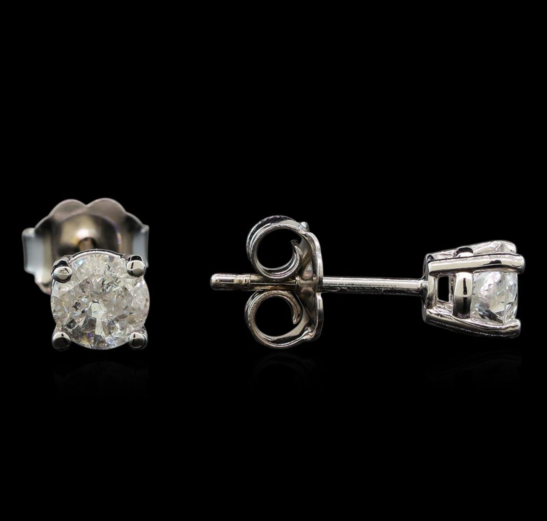 14KT White Gold 0.72 ctw Diamond Stud Earrings - Image 2 of 3