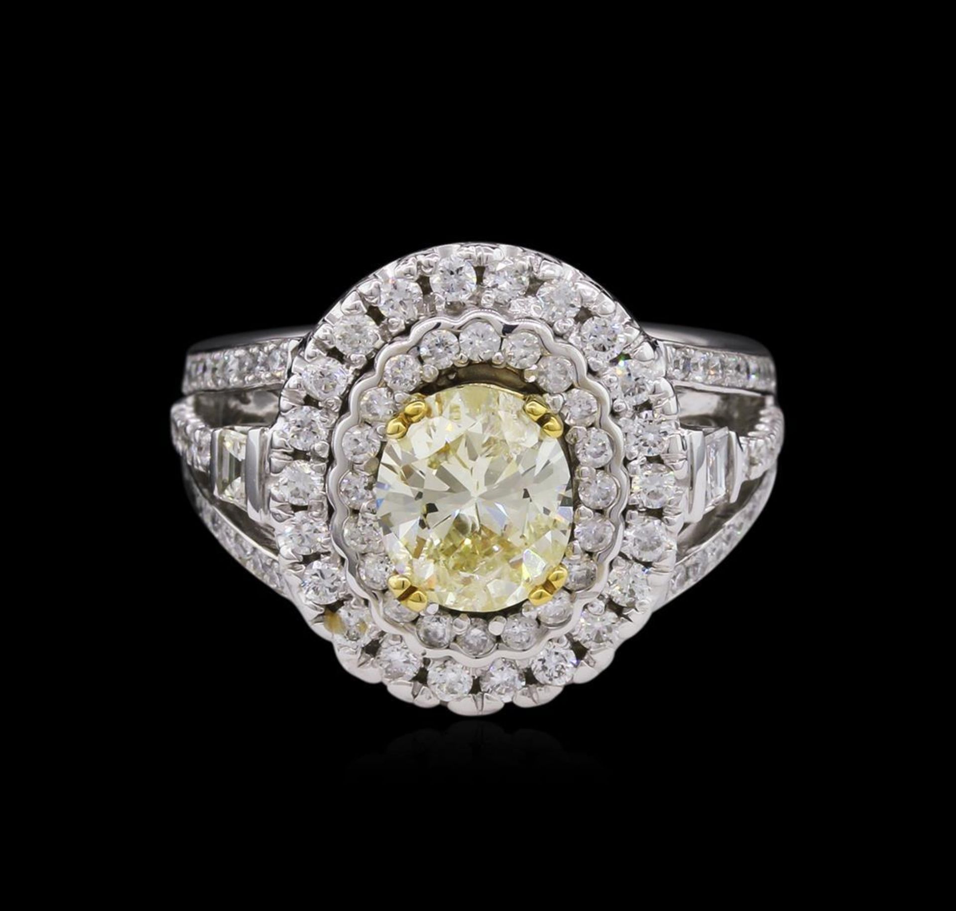 14KT White Gold 1.24ct I-1/Light Yellow GIA Cert Diamond Ring - Image 2 of 4