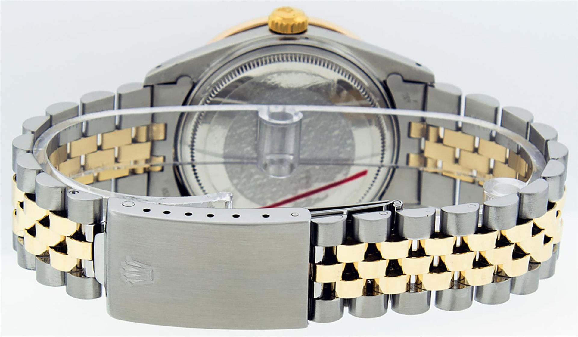 Rolex Mens 2 Tone MOP Princess Cut Diamond Datejust Wristwatch With Rolex Box - Image 8 of 9