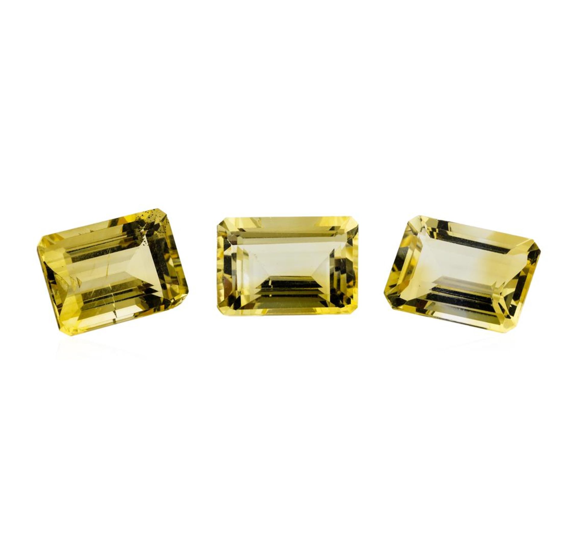 21.17ctw.Natural Emerald Cut Citrine Quartz Parcel of Three