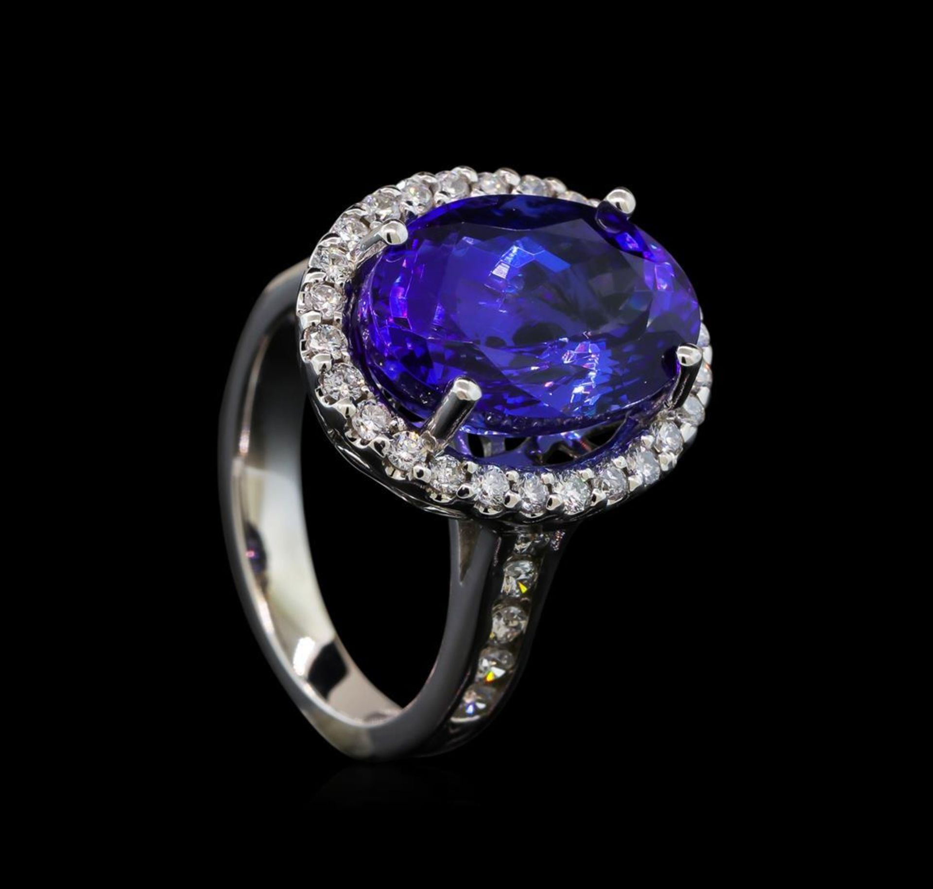 9.04 ctw Tanzanite and Diamond Ring - 14KT White Gold - Image 4 of 6