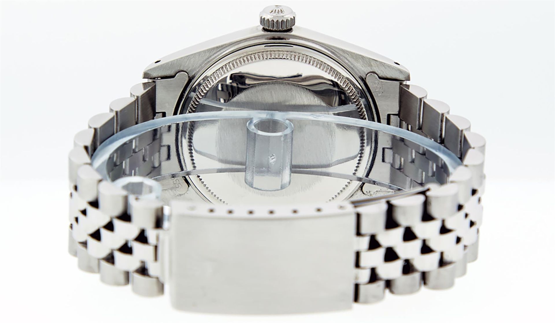 Rolex Mens Stainless Steel 36MM Black Diamond Datejust Wristwatch - Image 8 of 9
