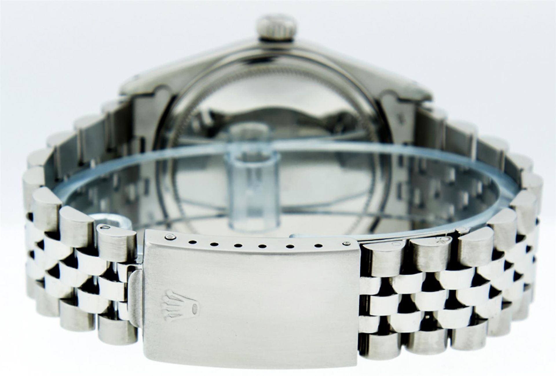 Rolex Mens Stainless Steel Black Diamond 36MM Datejust Wristwatch - Image 5 of 8