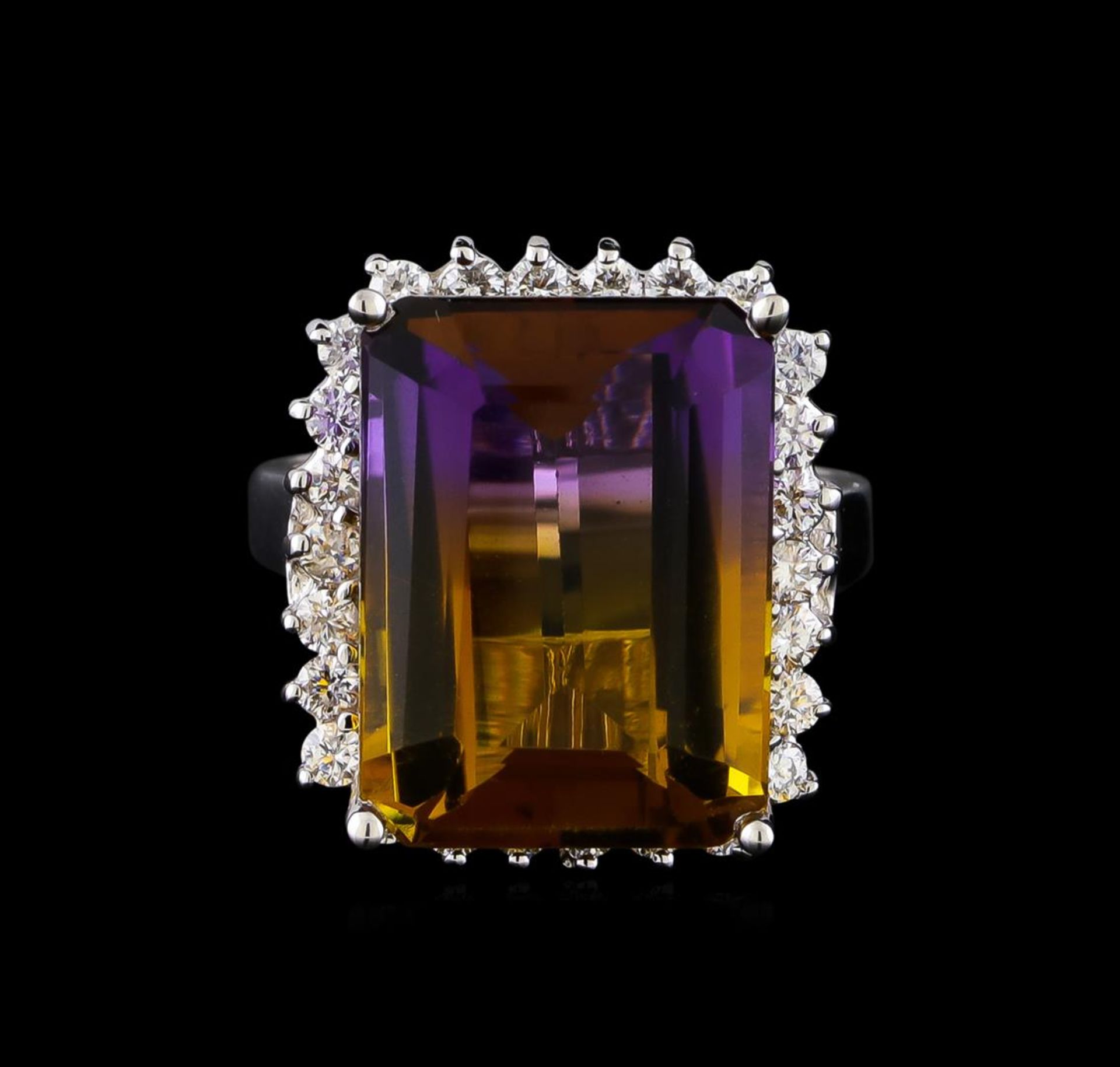 11.18 ctw Ametrine Quartz and Diamond Ring - 14KT White Gold - Image 2 of 5