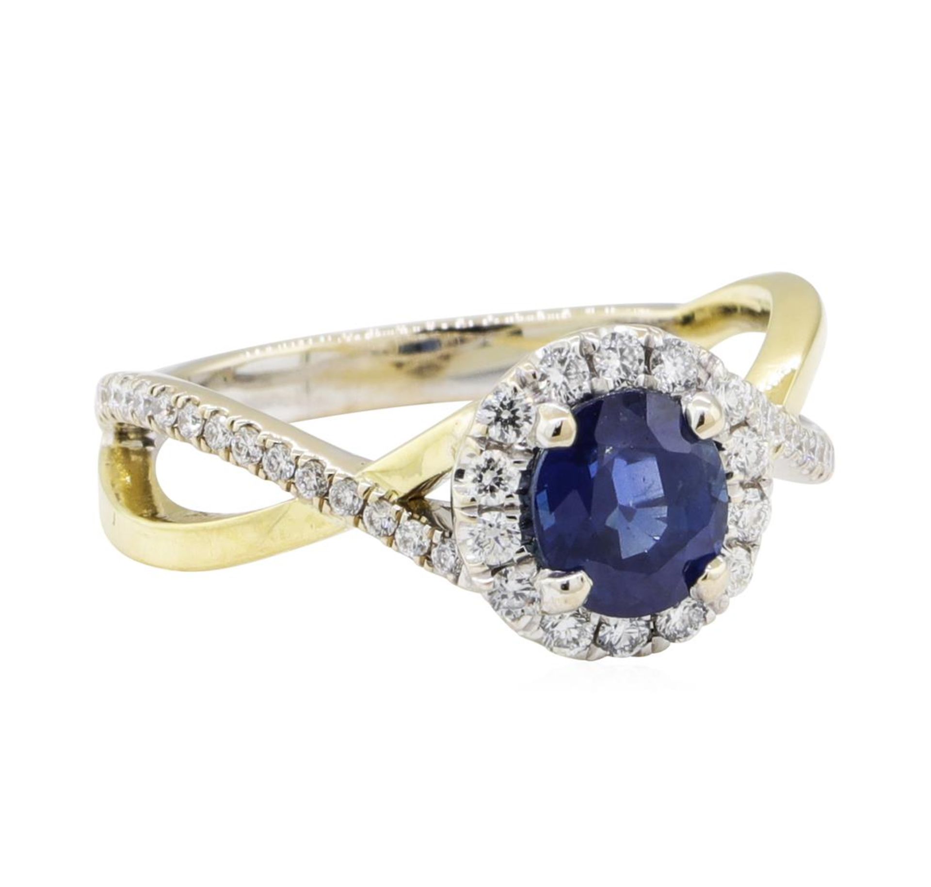 1.77 ctw Sapphire and Diamond Ring - 18KT White Gold