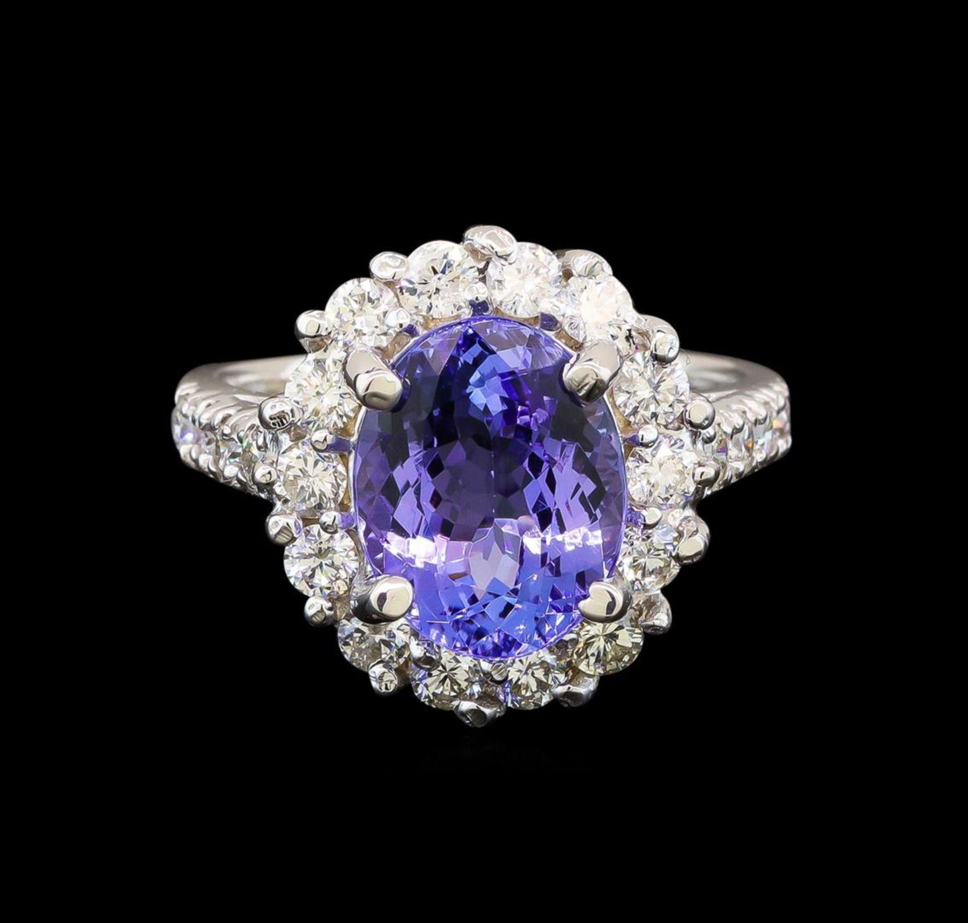 14KT White Gold 3.82 ctw Tanzanite and Diamond Ring - Image 2 of 5