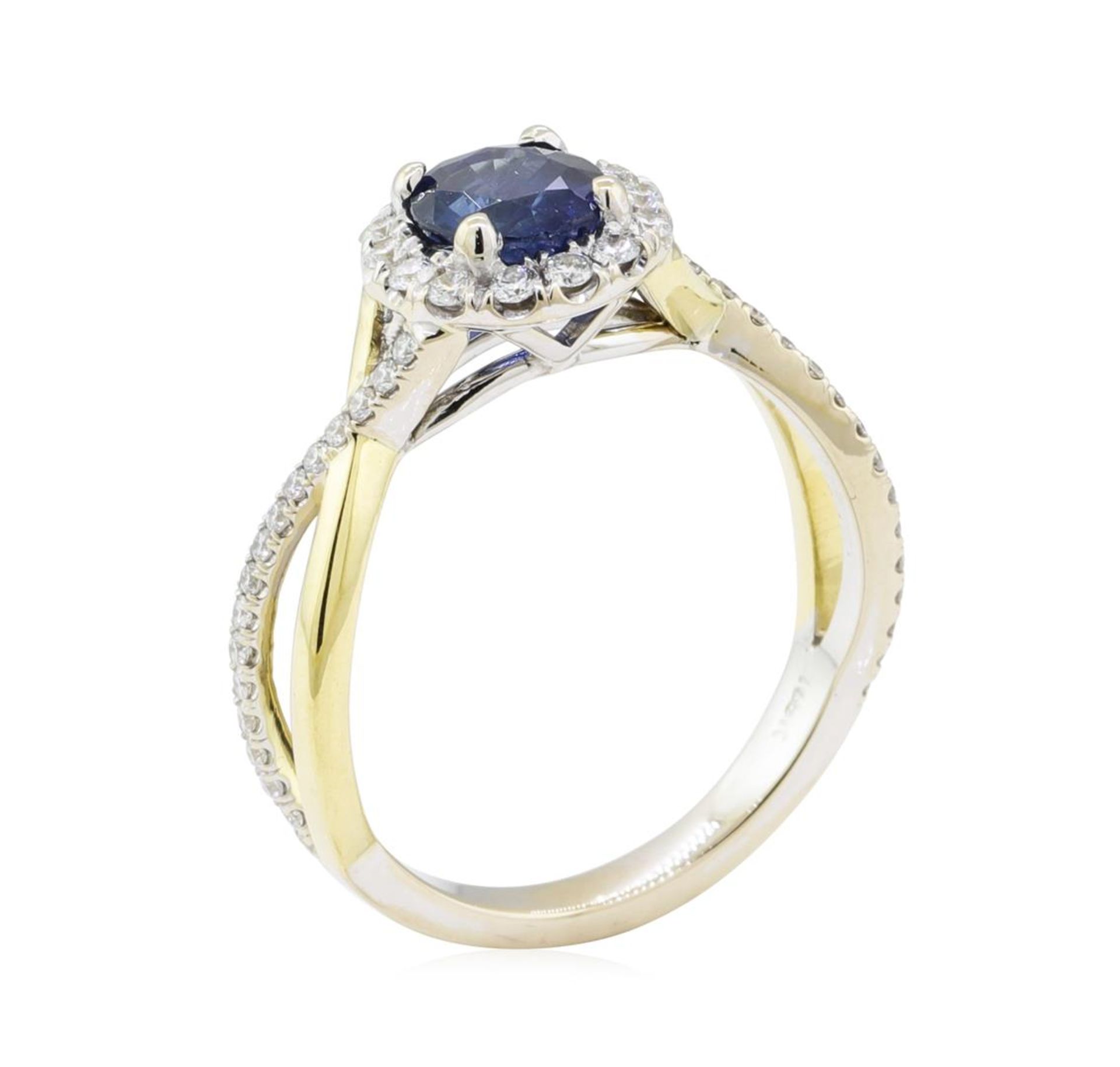 1.77 ctw Sapphire and Diamond Ring - 18KT White Gold - Image 4 of 5