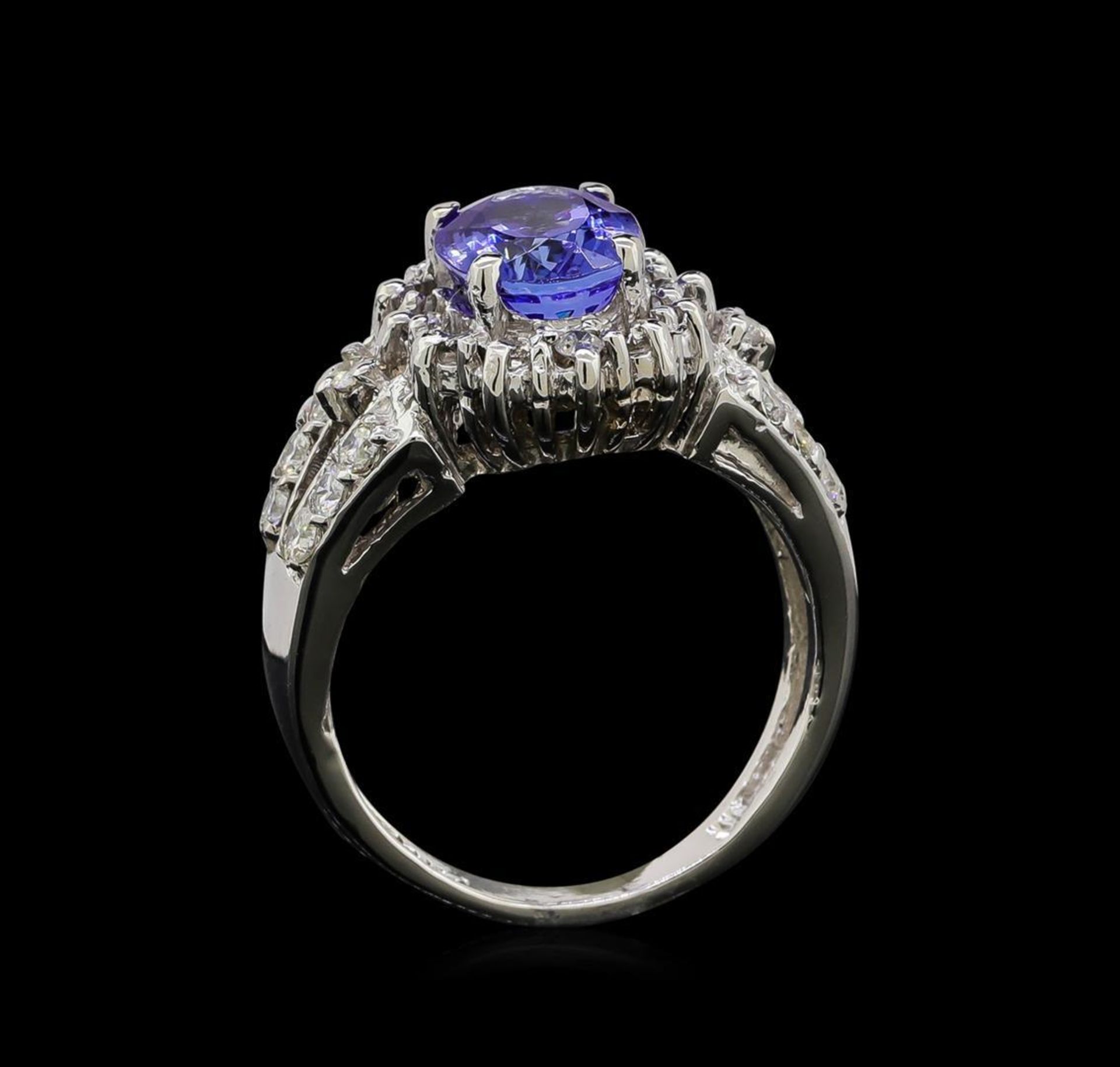 2.48 ctw Tanzanite and Diamond Ring - 14KT White Gold - Image 4 of 5