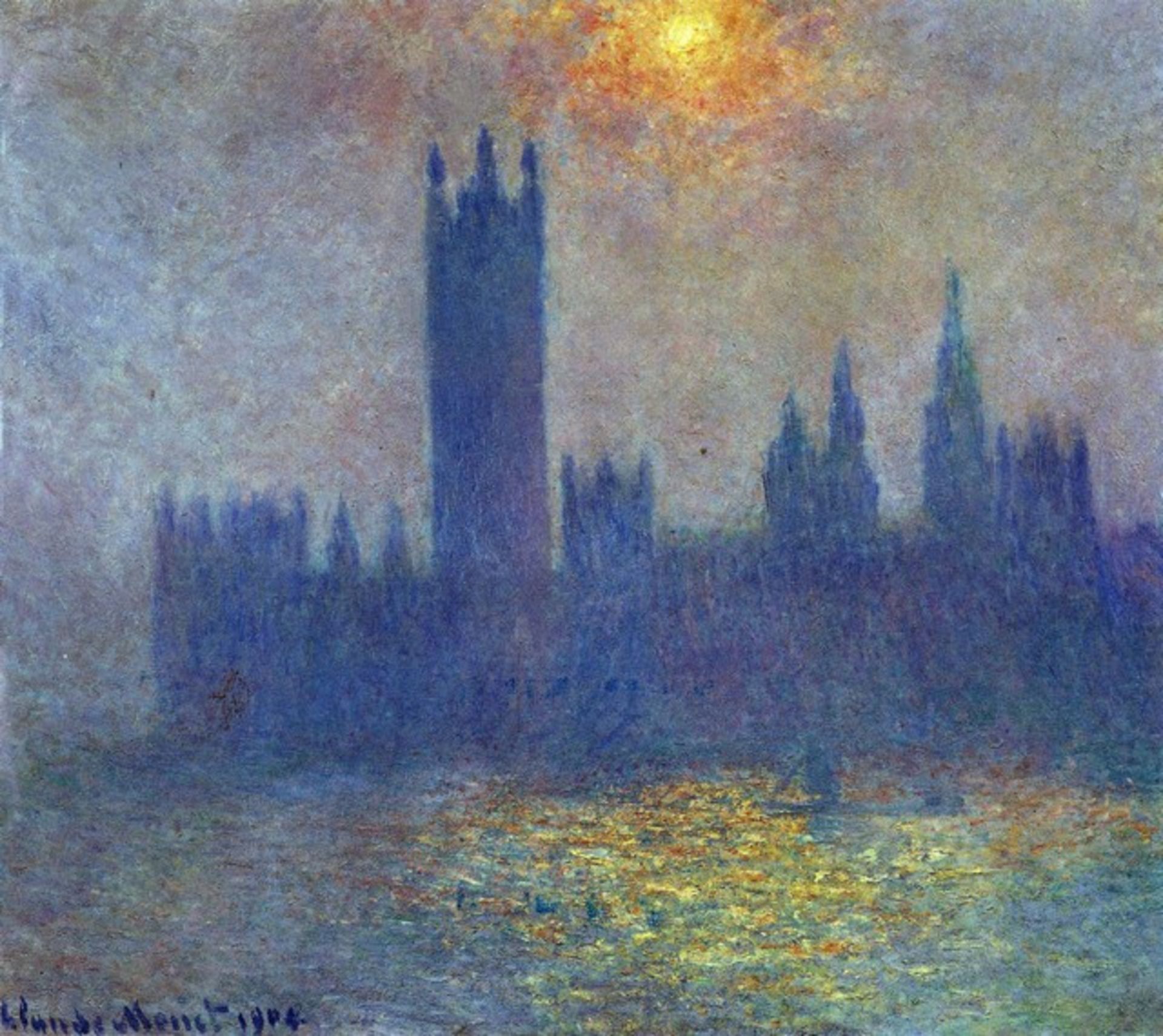 Claude Monet - The Houses of Parliament, Sunlight in the Fog