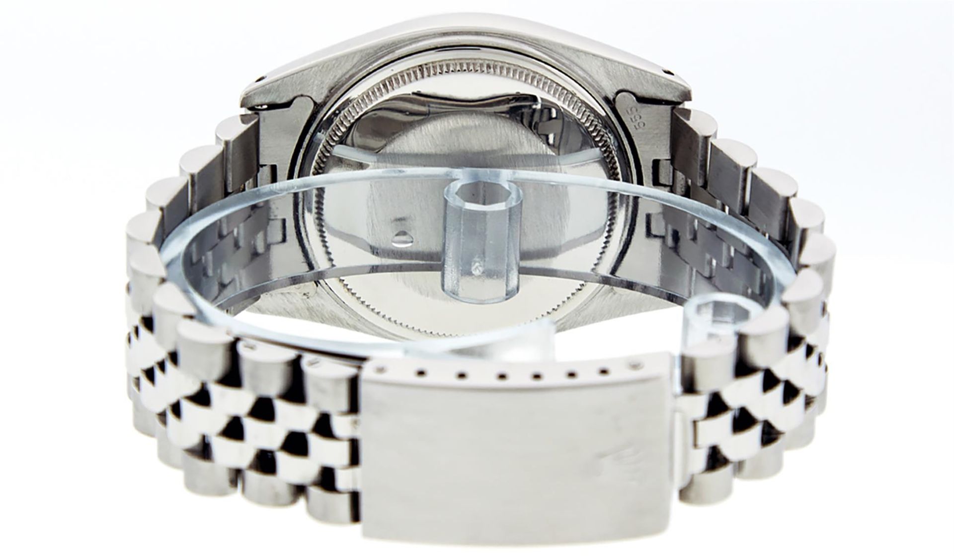 Rolex Mens Stainless Steel 36MM Black Diamond Datejust Wristwatch - Image 9 of 9
