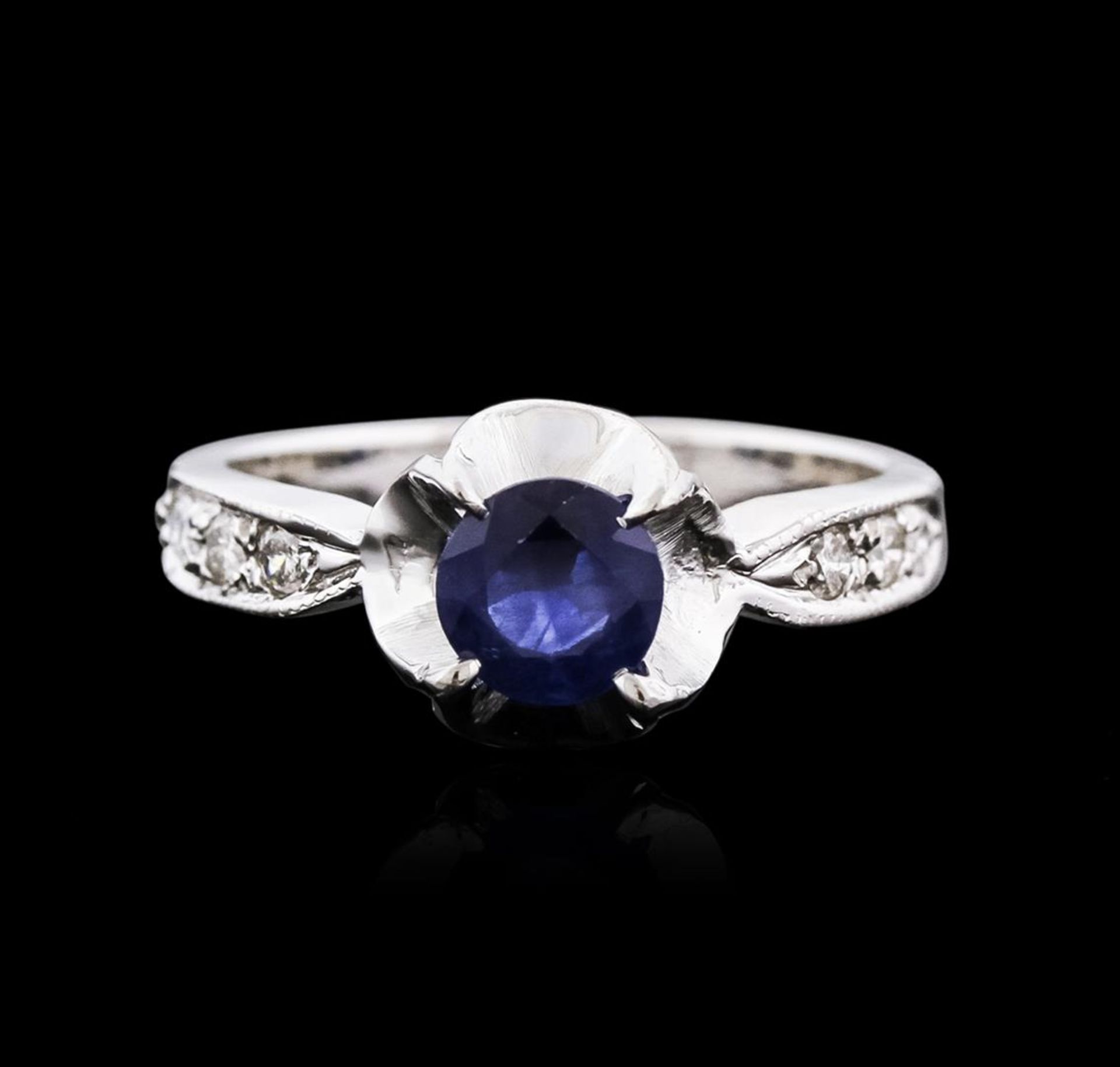 14KT White Gold 1.09 ctw Sapphire and Diamond Ring - Image 2 of 2